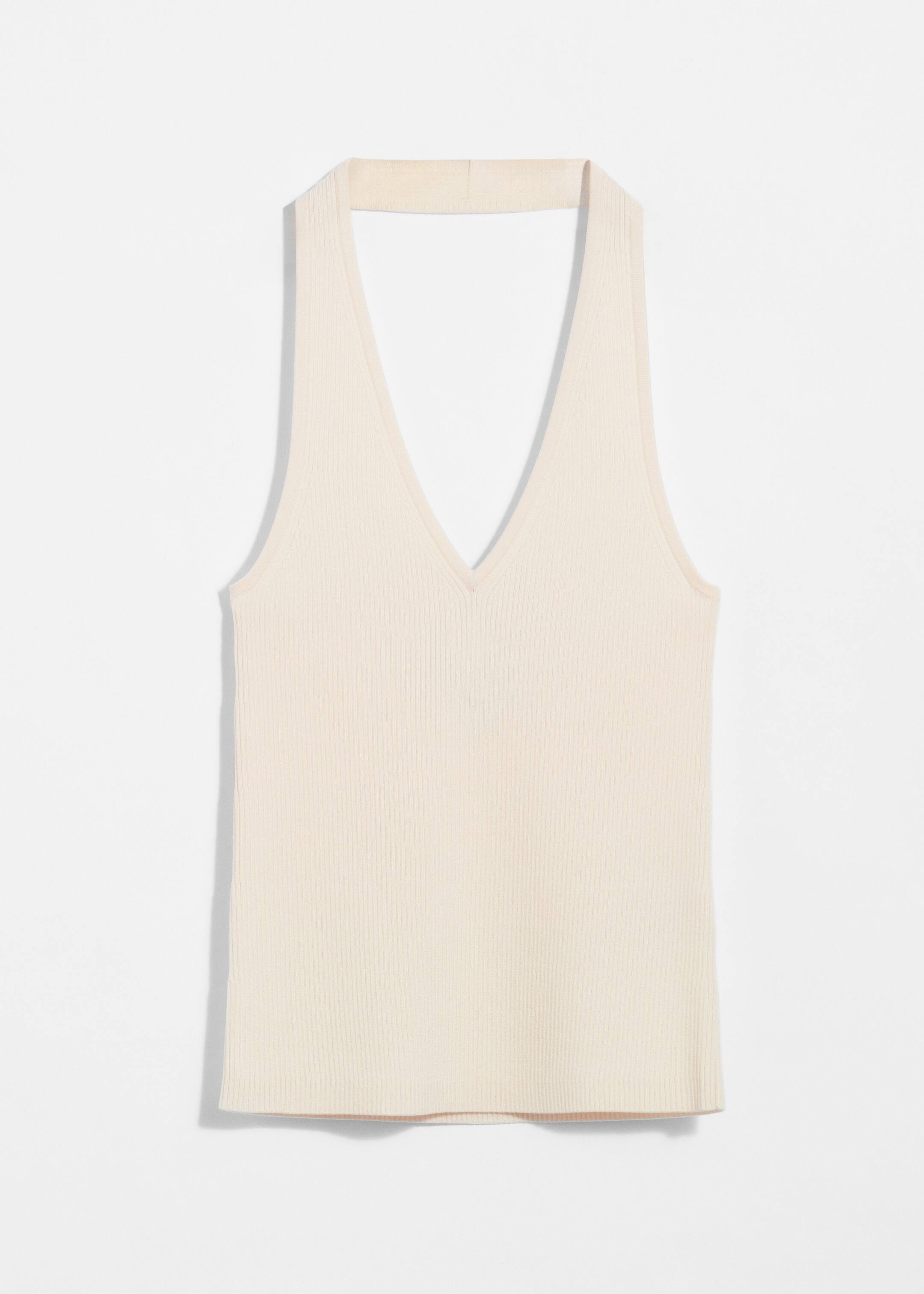 Grösseres Bild ansehen: Geripptes Neckholder-Oberteil - Weiß - DAMEN | H&M CH 1