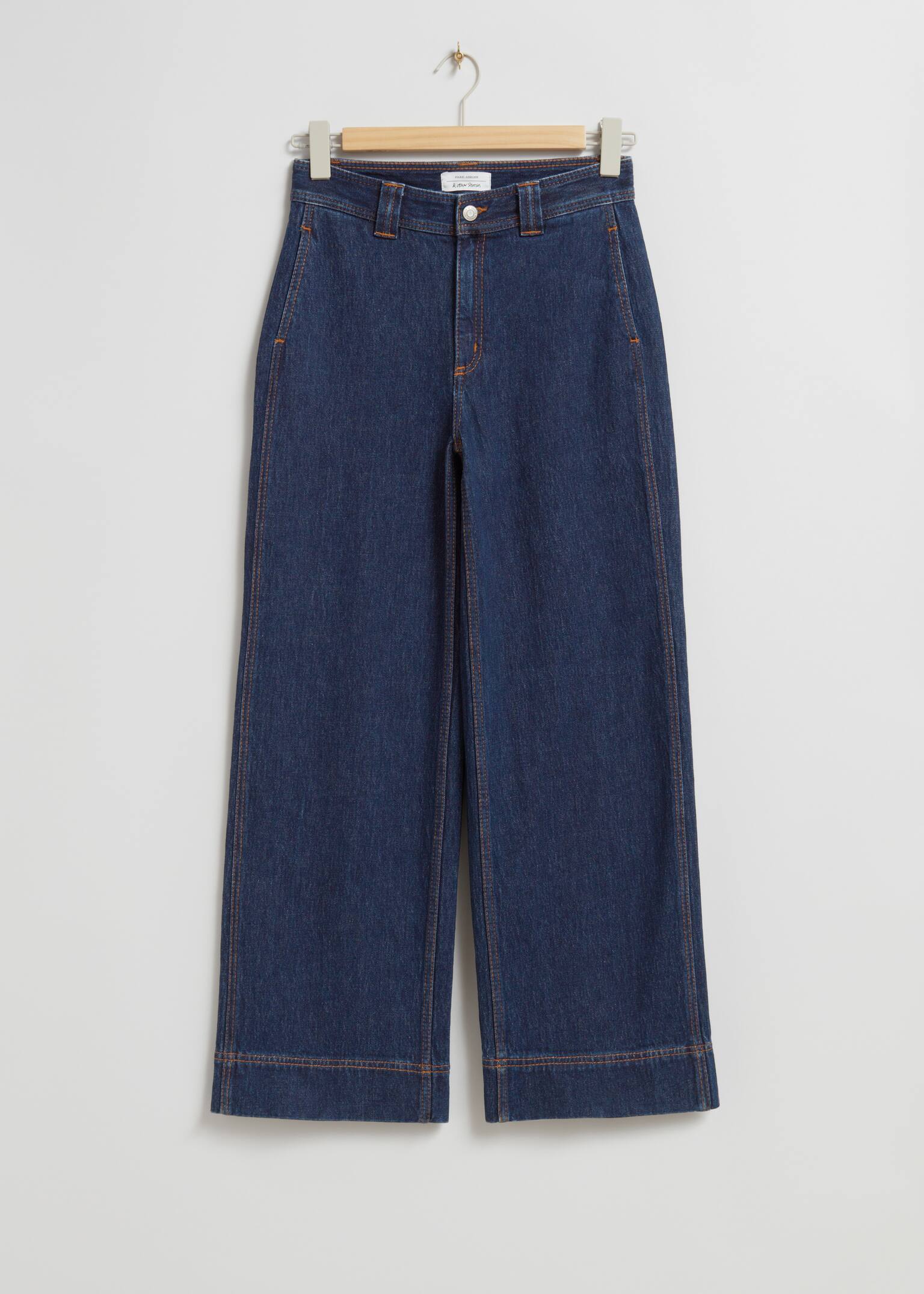Wide High-Waist Jeans - Dark Blue Wash