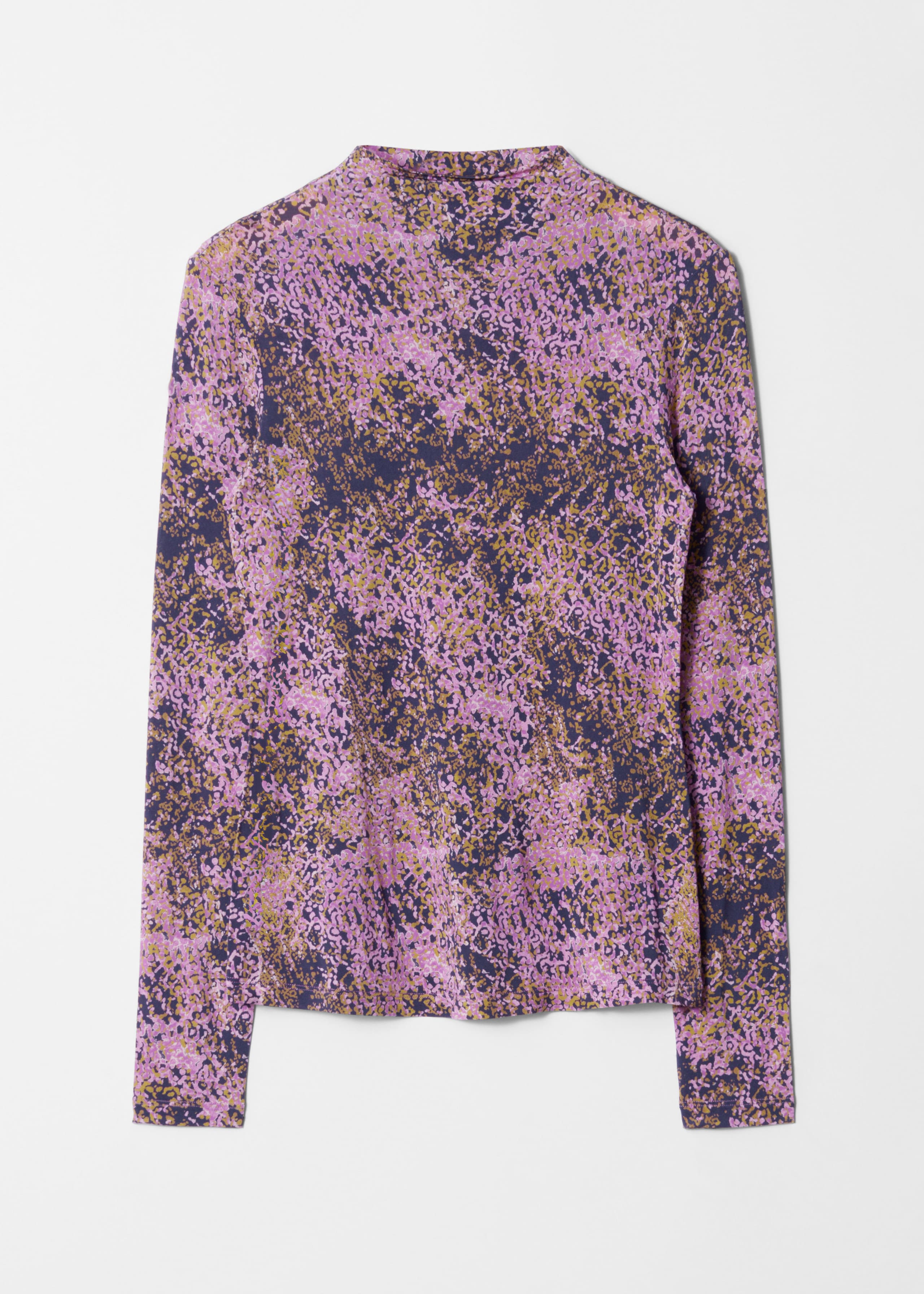 Oberteil mit Stehkragen - Terrakotta/Geblümt - Stillleben