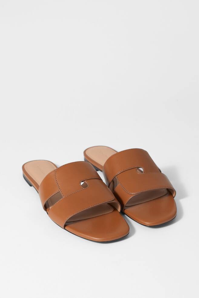 Mules en cuir - Cognac - 1