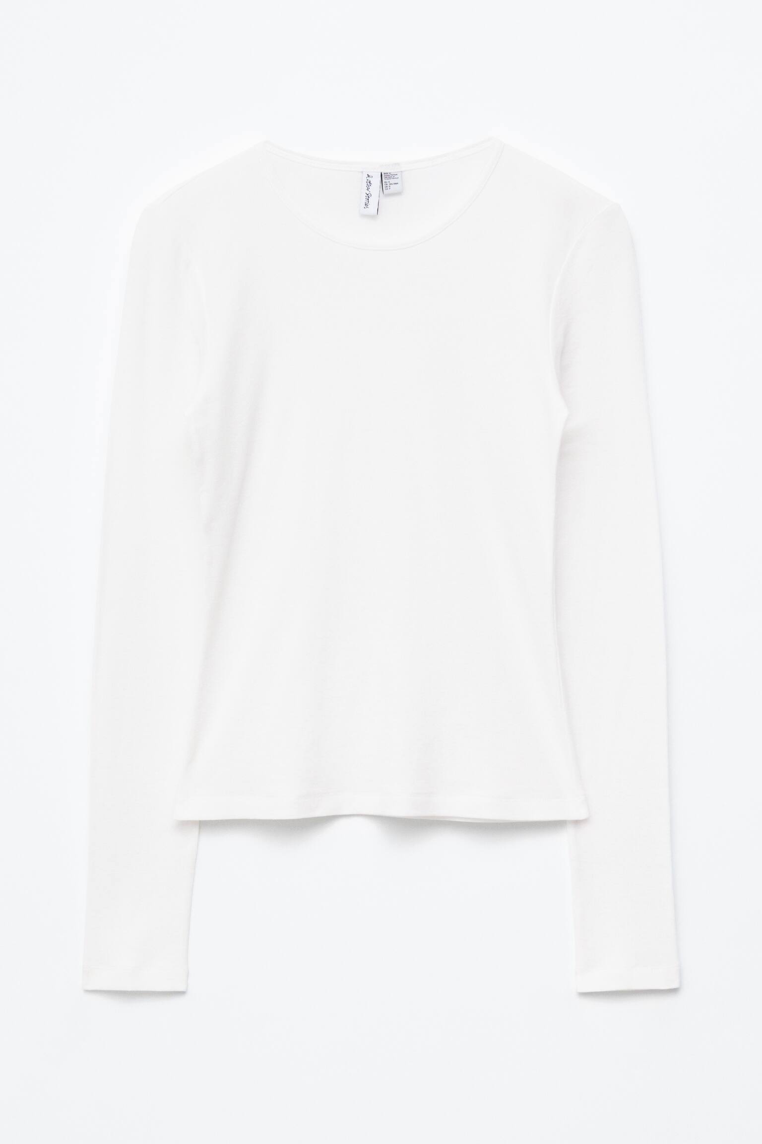 Bawełniany top z długim rękawem - Biały/Pomarańczowy/Ciemnoczerwony - 1