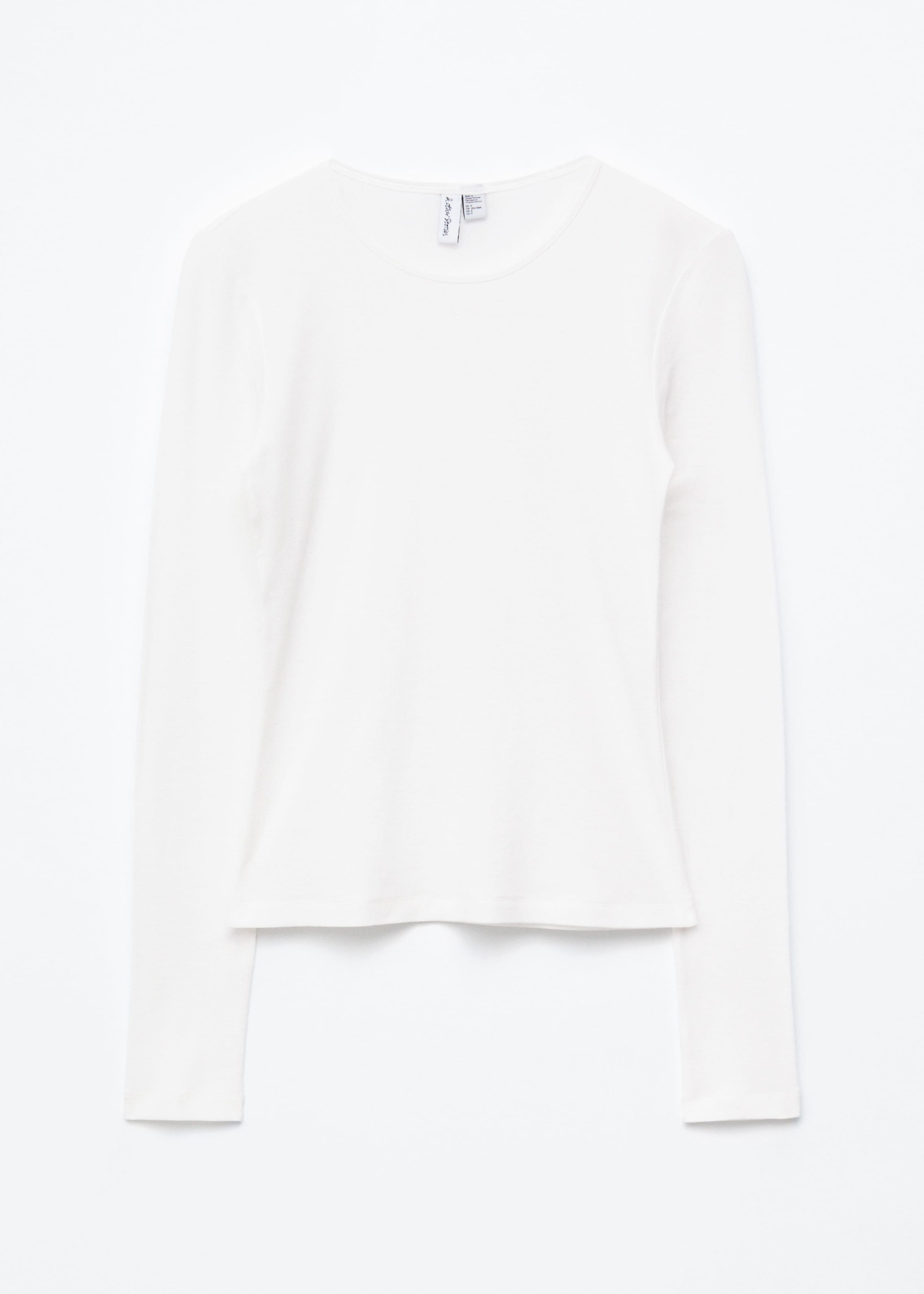 Maglia in cotone a maniche lunghe - Bianco - Natura morta