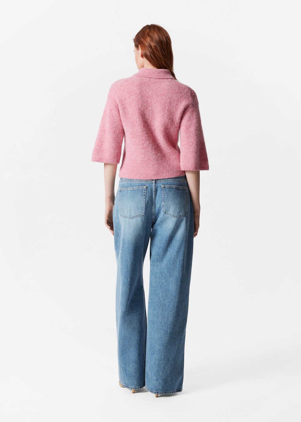 Alpaca-Blend Short-Sleeve Cardigan - Pink - Lookbook
