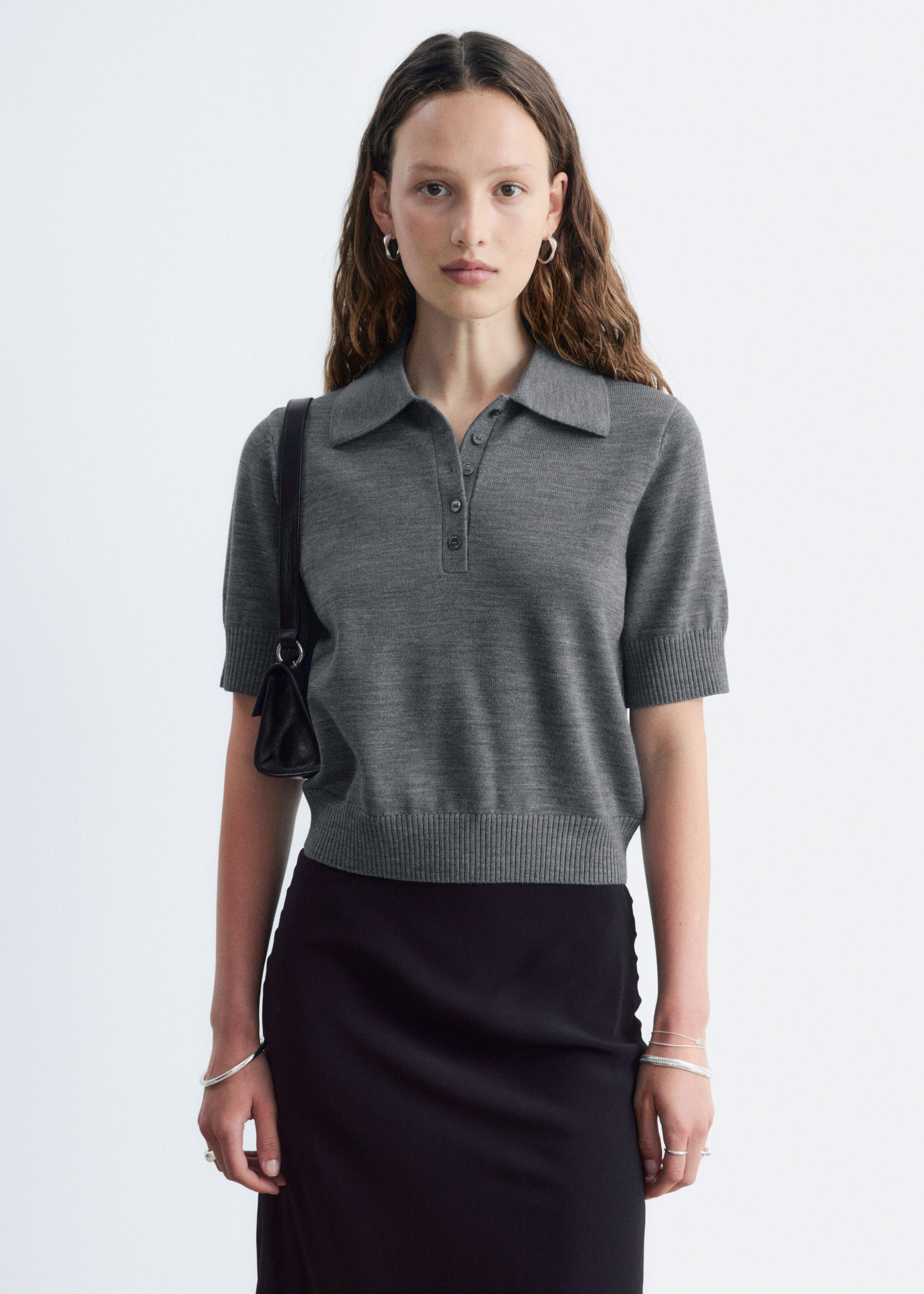 Wool Polo T-Shirt - Light Blue - Lookbook