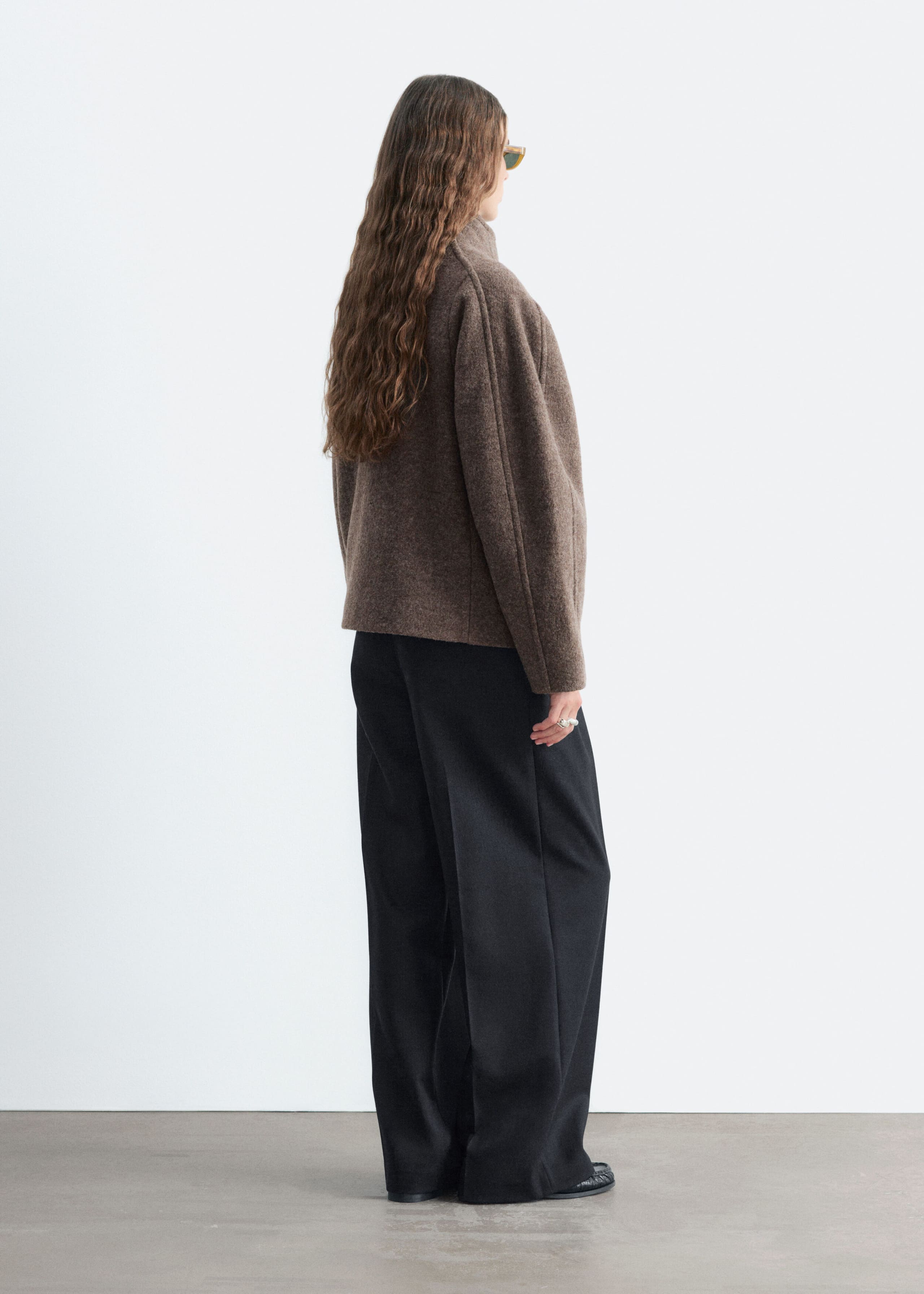 Asymmetric Wool Jacket - Black - Lookbook