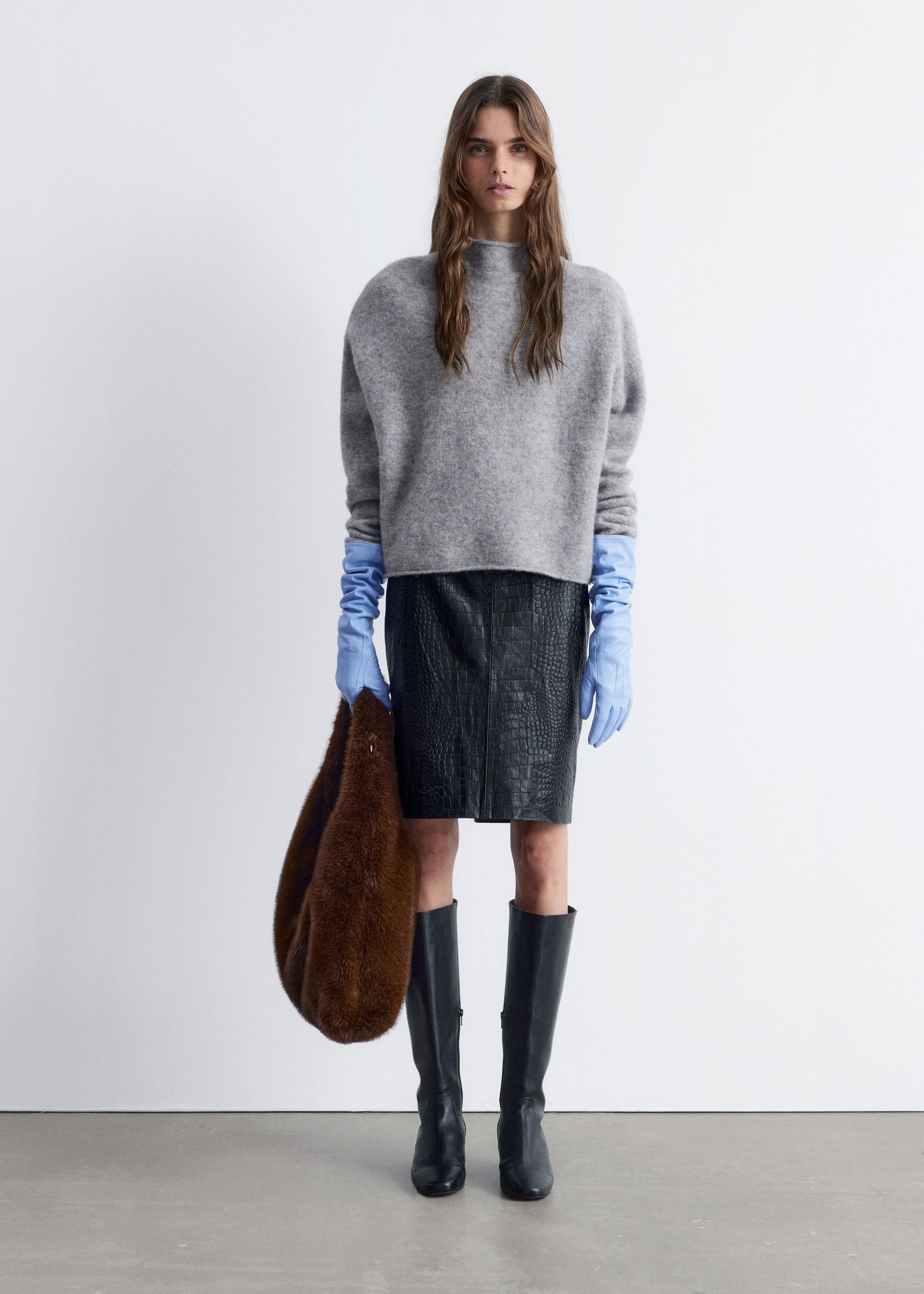 Image of High-Neck Alpaca-Knit Jumper