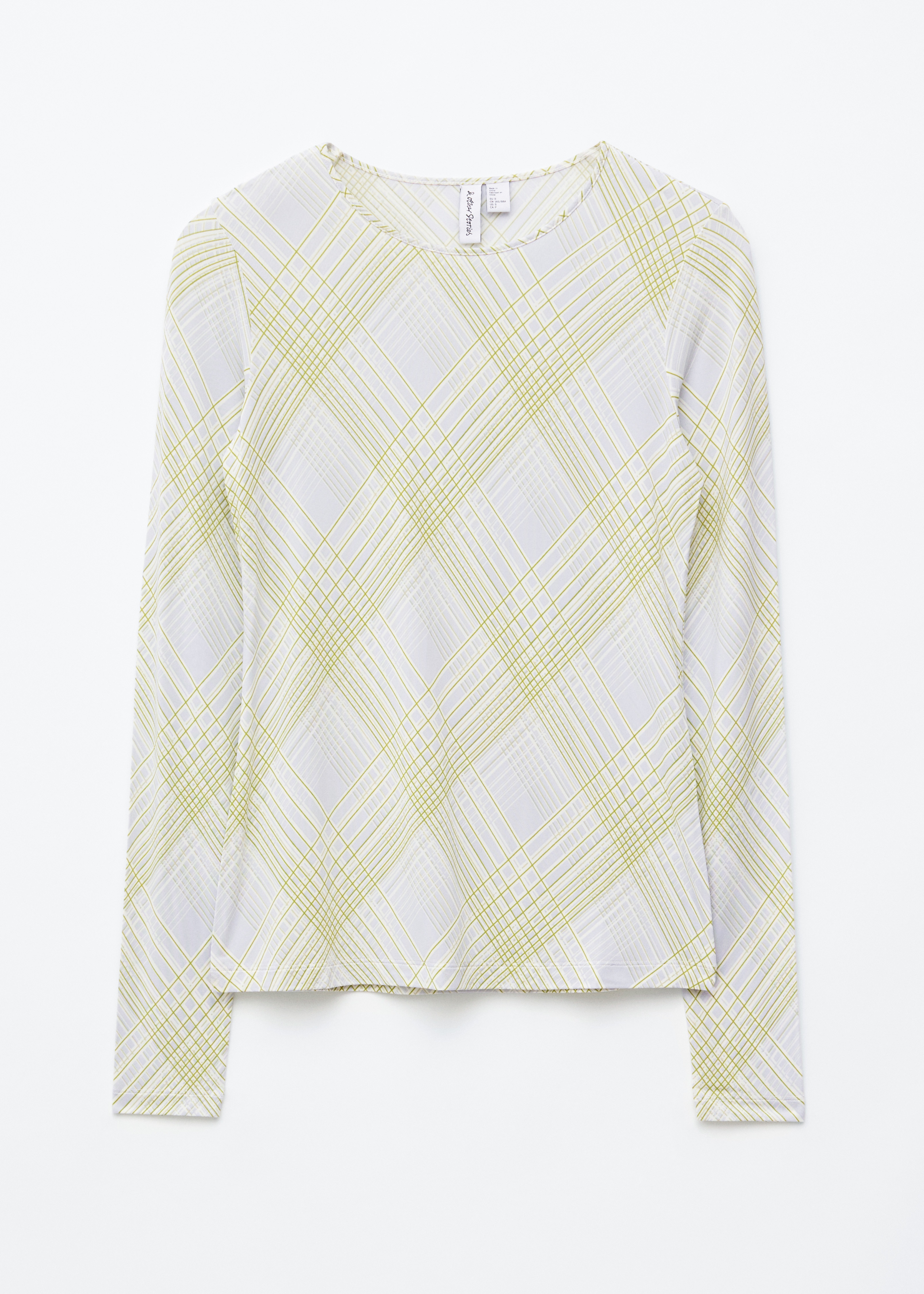 Μπλούζα Ζέρσεϊ με Μακριά Μανίκια - Γκρι/Πράσινο Καρό/Ανοιχτό Μπλε/Φλοράλ