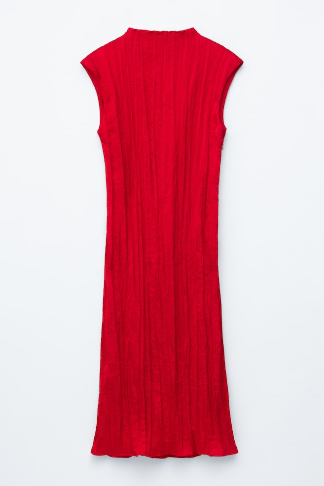Vestido midi de crepé - Rojo - 1