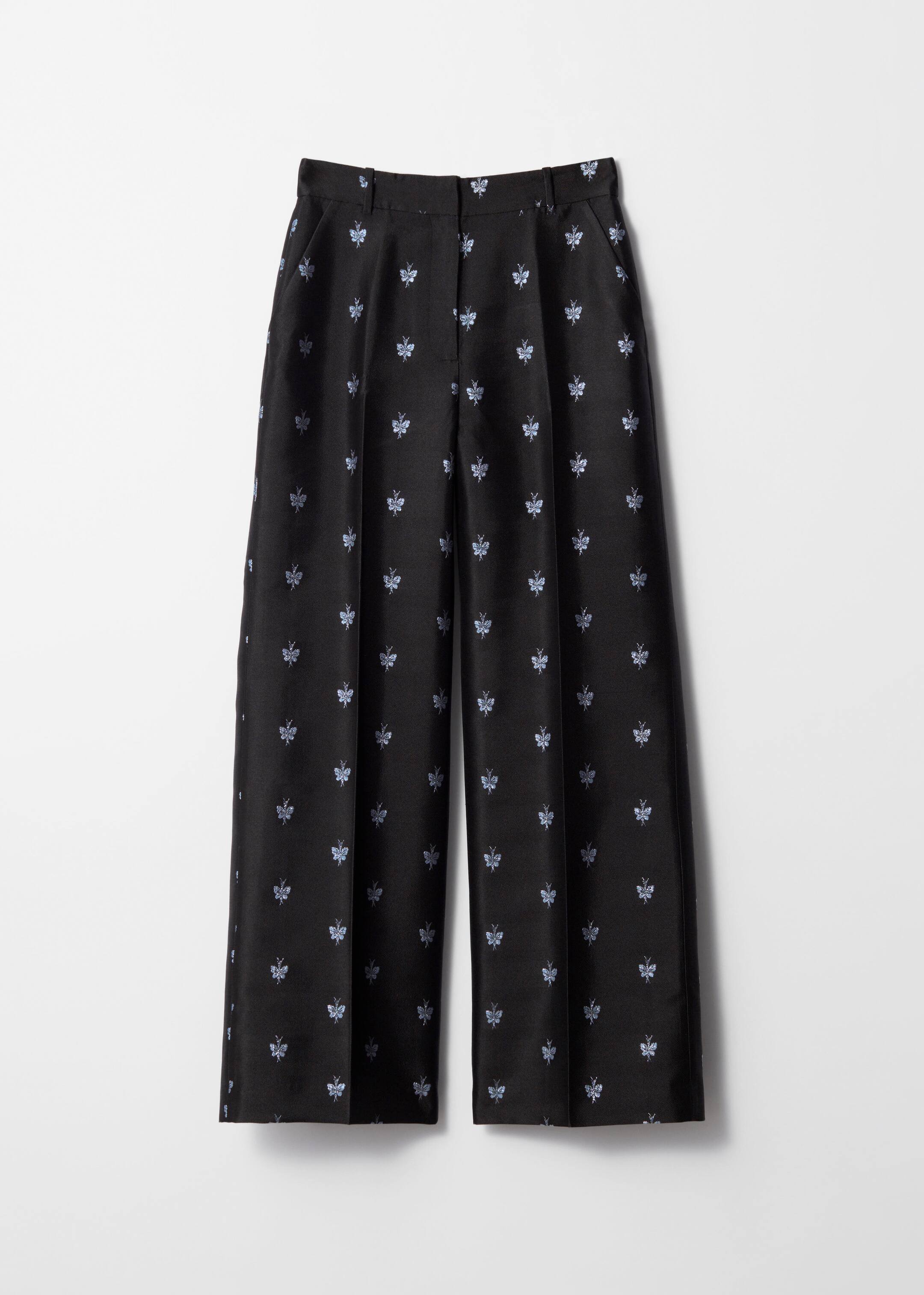 View larger image: Wide Metallic-Jacquard Trousers - Black - Ladies | H&M GB 1