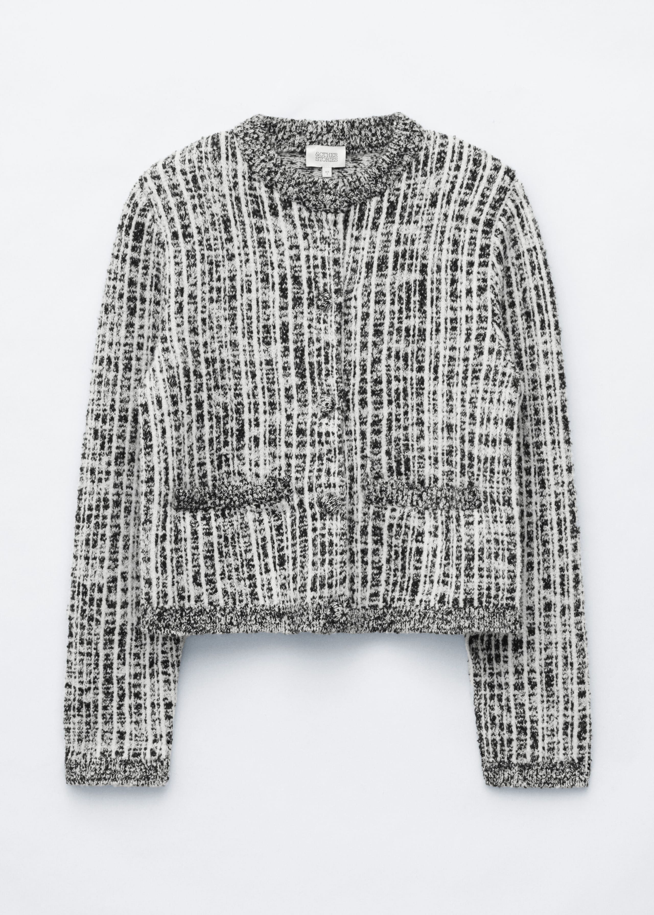 Wool-Cotton Cardigan - Black/White - Lookbook