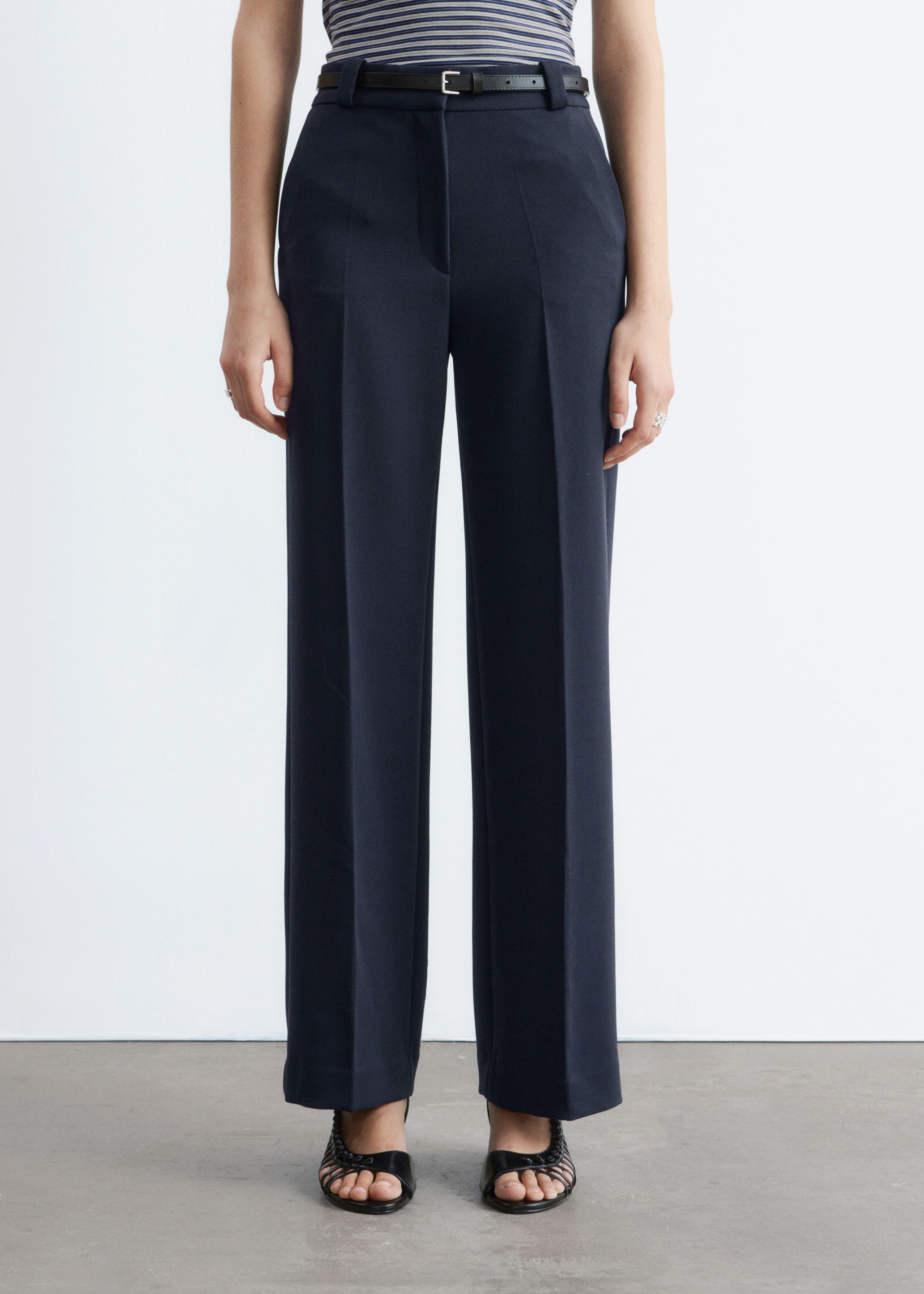 Image of Straight Press-Crease Trousers