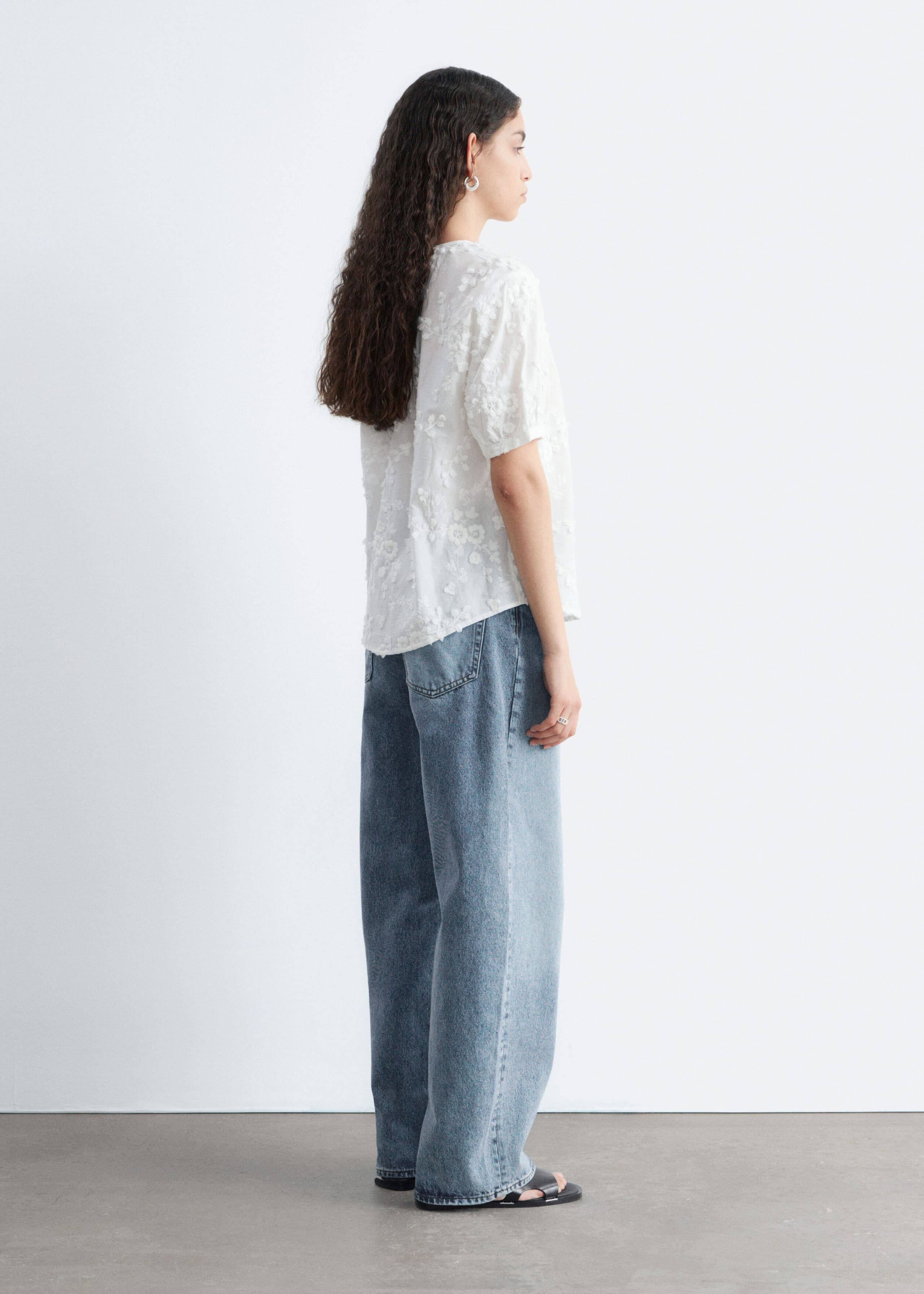 Image of Blouse oversize à manches ballon