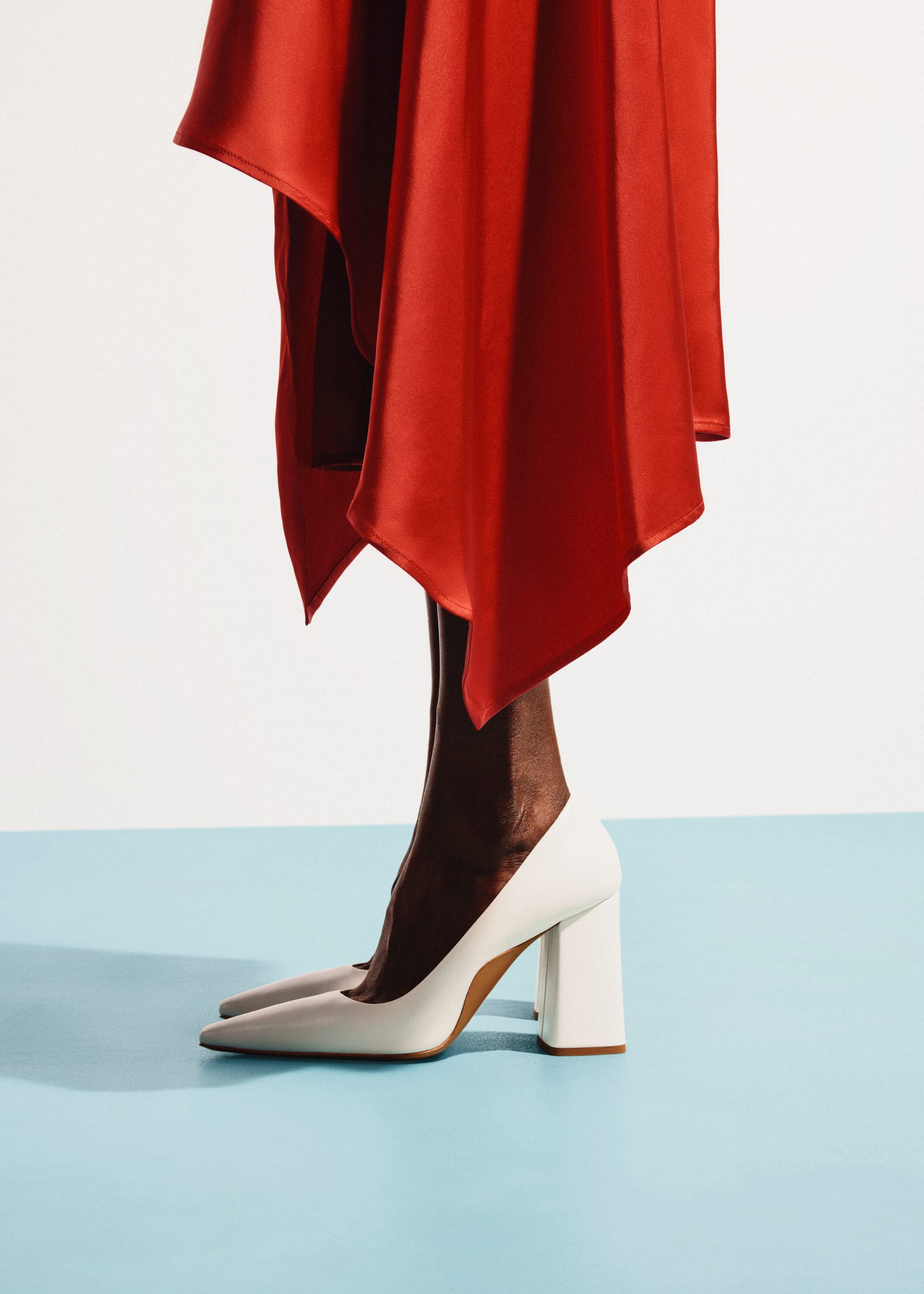 Block-Heel Leather Pumps - White - Still Life
