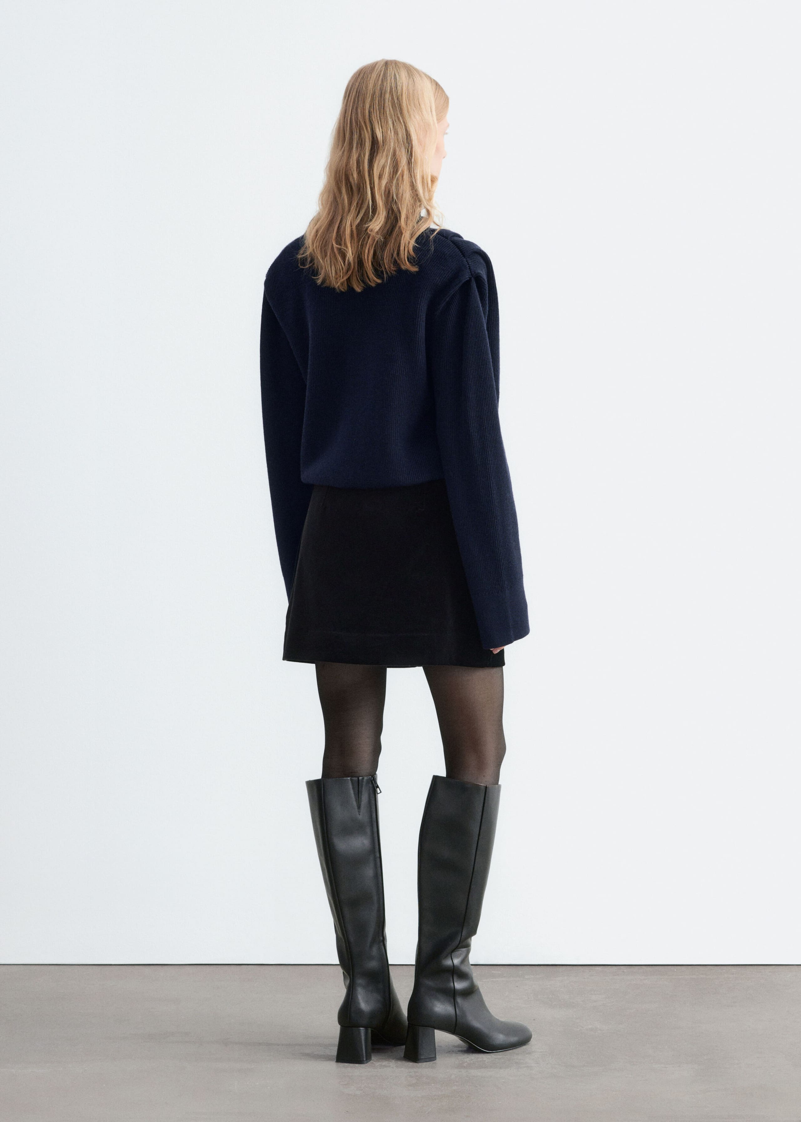 Velvet Mini Skirt - Black - Lookbook