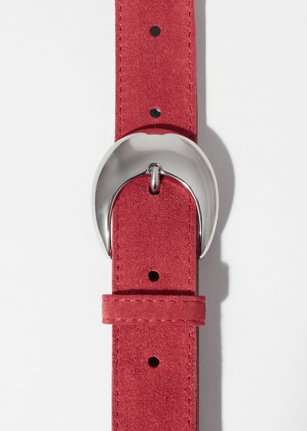 Image of Crescent-Buckle Leather Belt