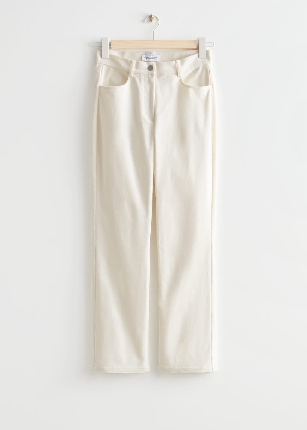 Straight Cropped Trousers - White - Natura morta