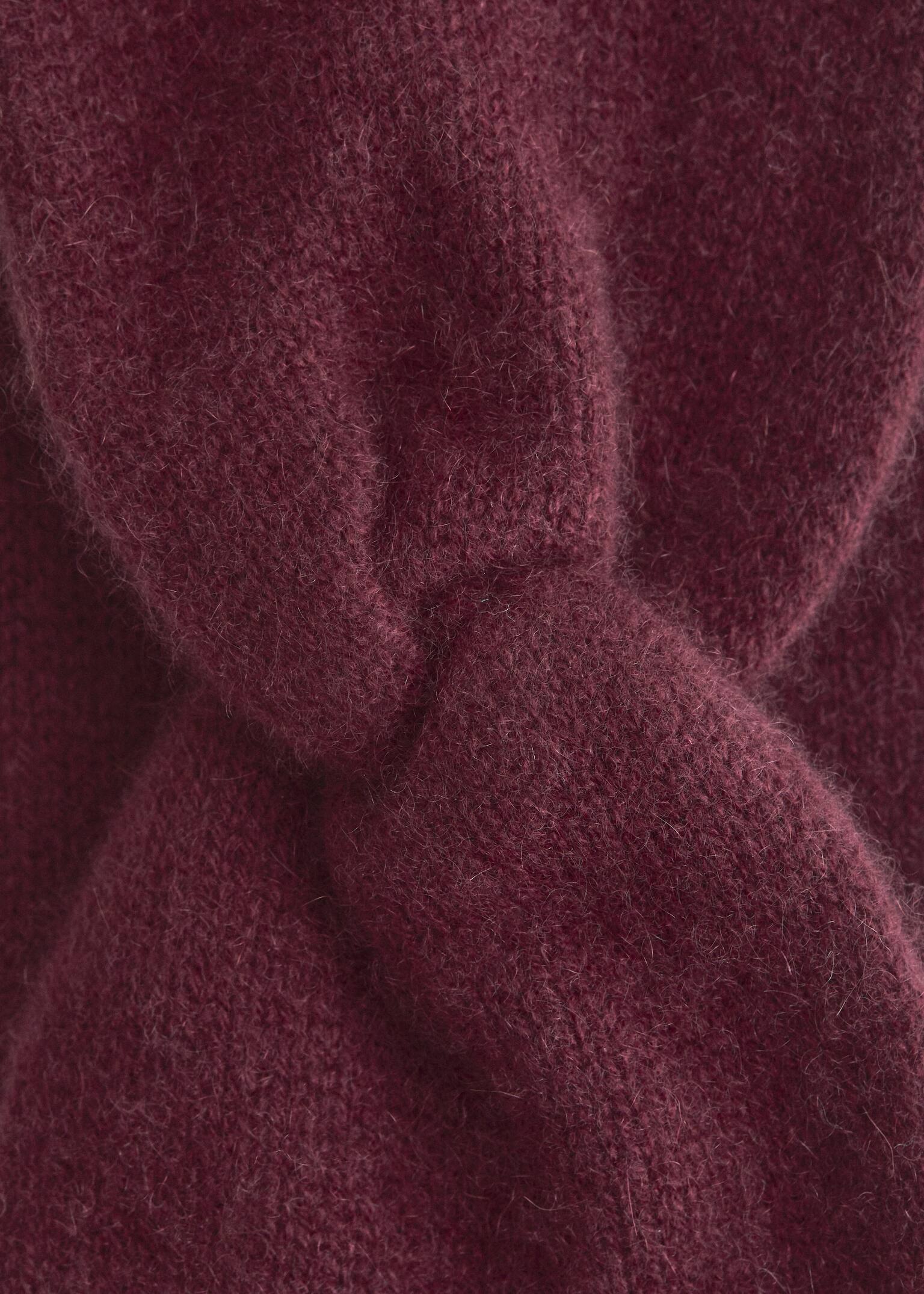 Twist-Front Cashmere Headband - Weinrot/Weiß - 3