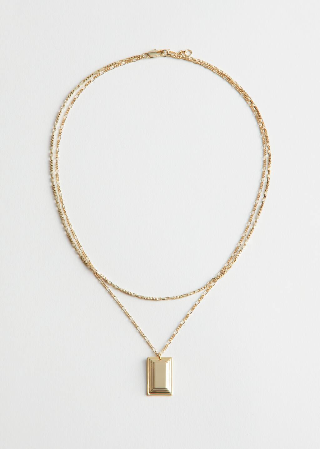 Layered Medal Pendant Necklace - Gold - Natura morta