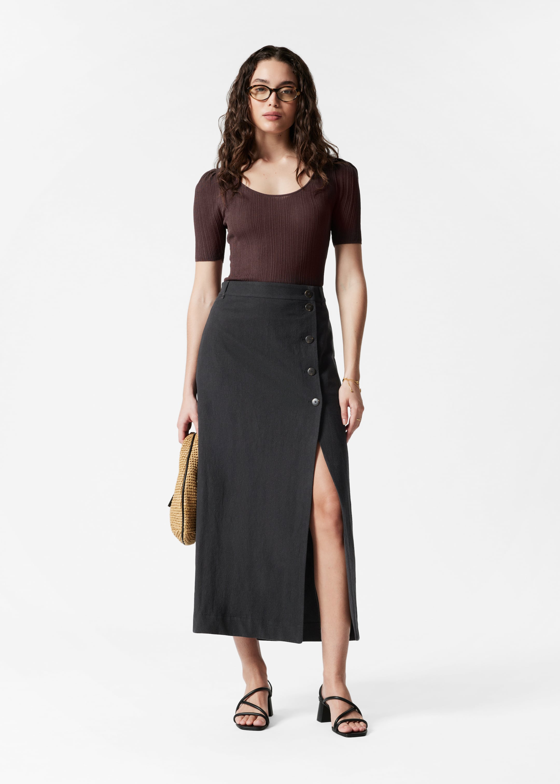 Grösseres Bild ansehen: Midirock in A-Linie - Schwarz - DAMEN | H&M CH 1