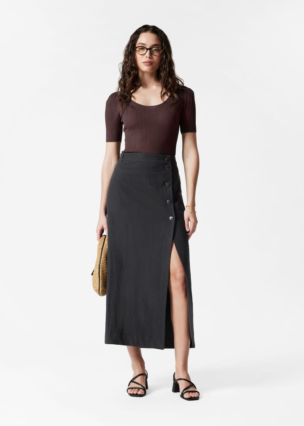 Image of Falda midi acampanada
