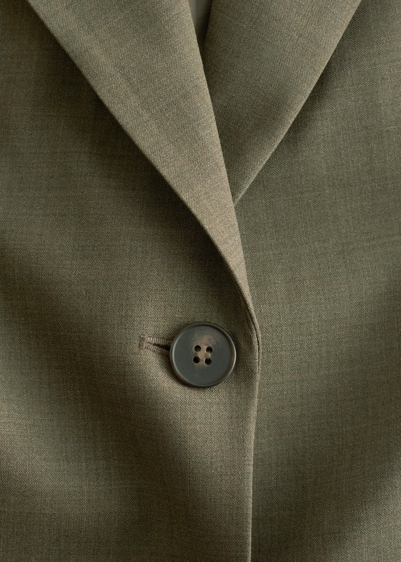 Single-Breasted Wool Blazer - Dark Green/Dark Grey Pinstripe - 2