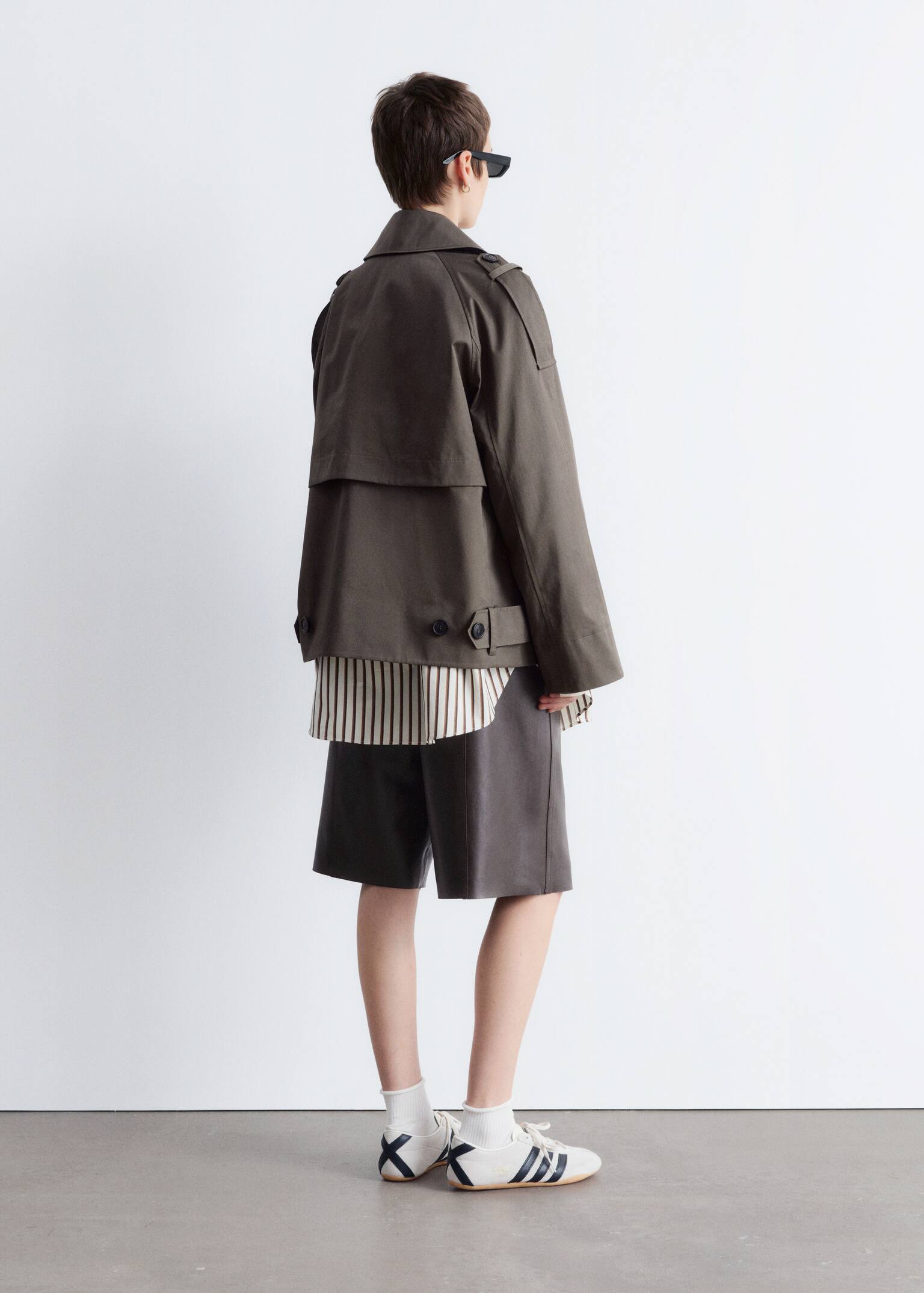 Doppelreihige Trenchjacke - Khaki/Beige - 9