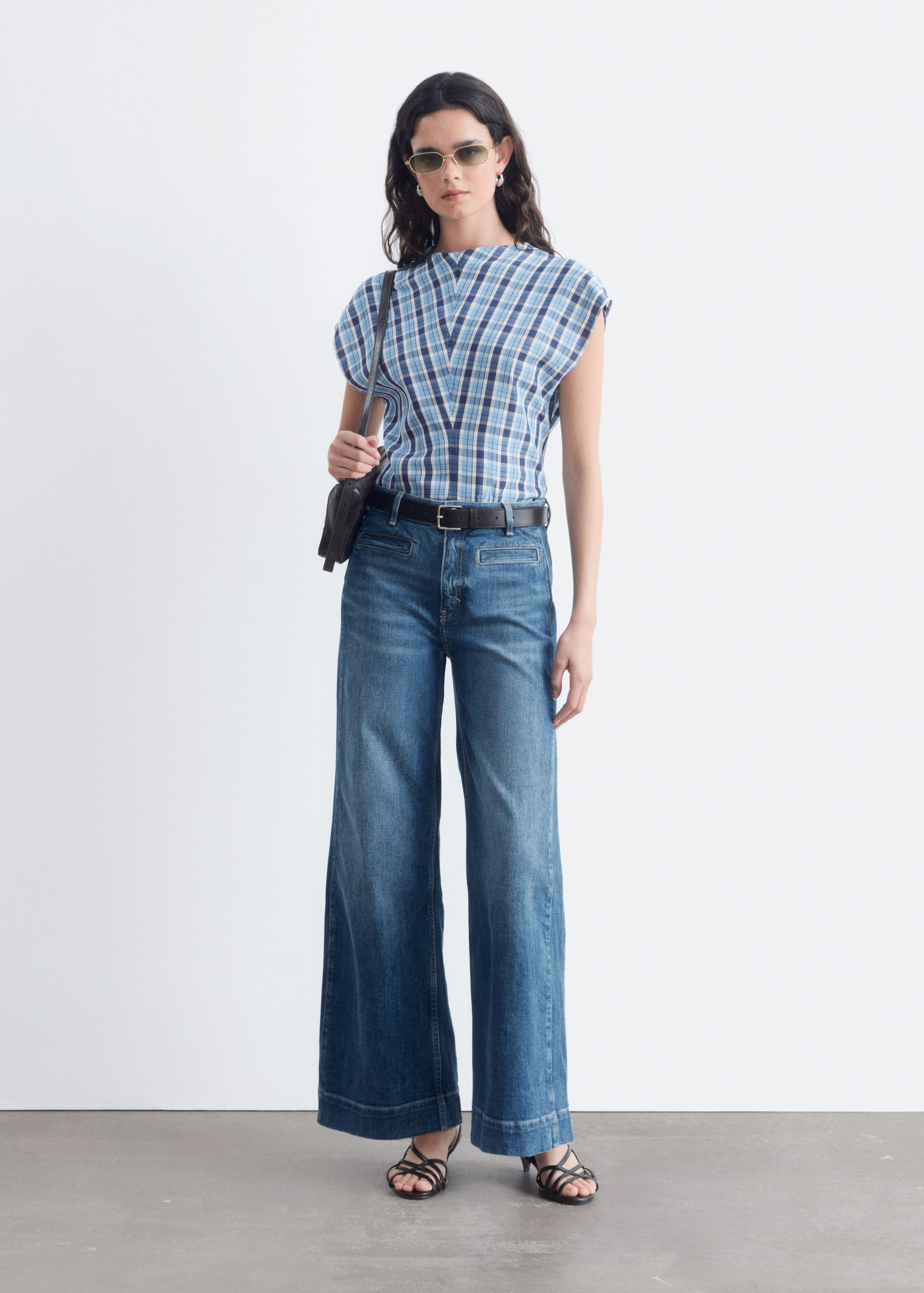 Regular Wide-Leg Jeans - Dark Blue - Lookbook