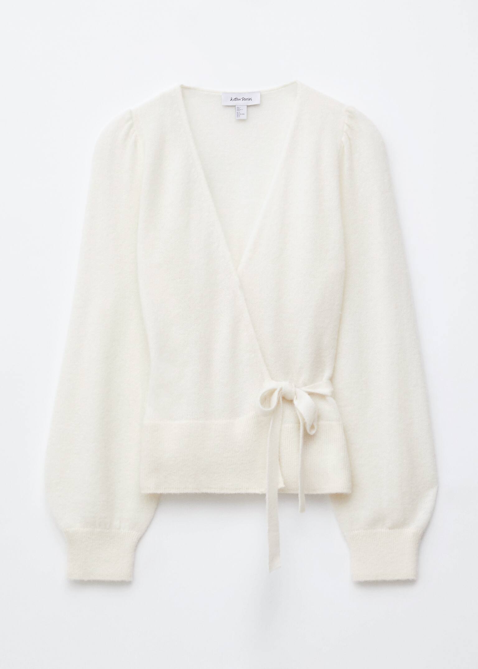 Strickjacke aus Mohair-Mix in Wickeloptik - Creme/Hellrosa/Petrolblau/Hellblau/Beige/Dunkelbraun/Beige - 2