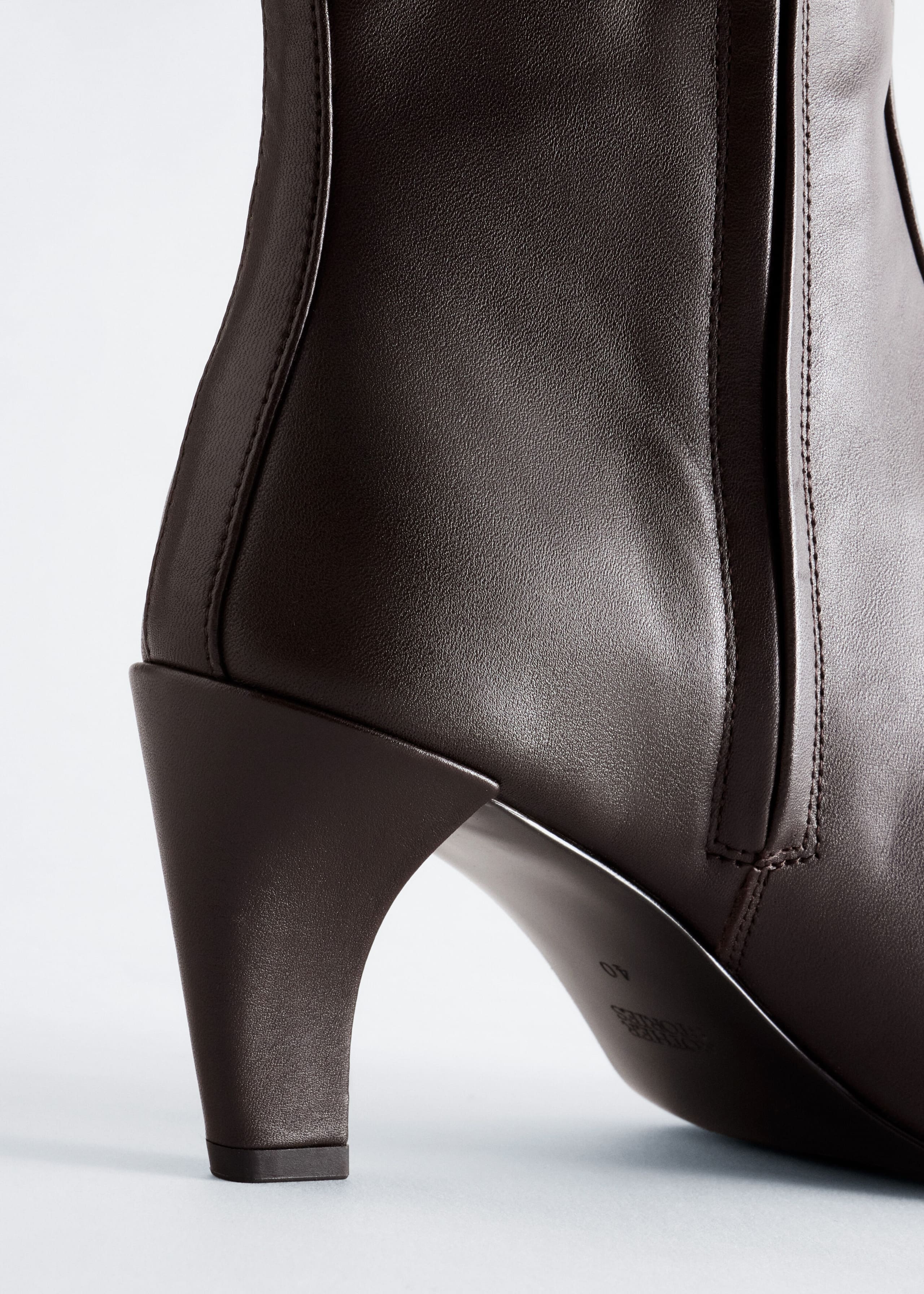Knee-High Leather Boots - Dark Brown - Still Life