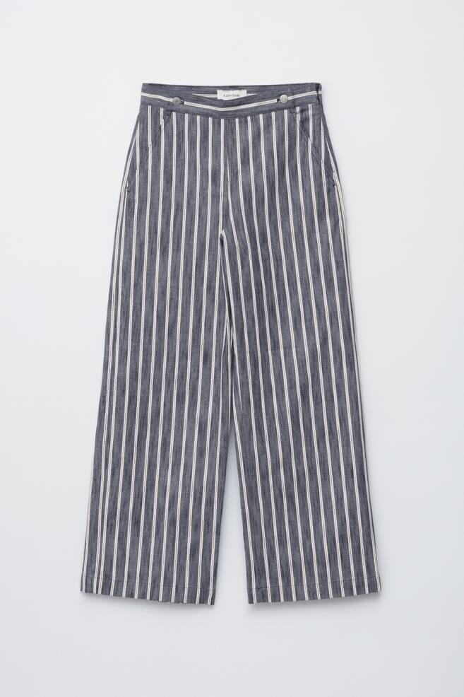 Striped Trousers - Navy Blue/White Stripes - 1