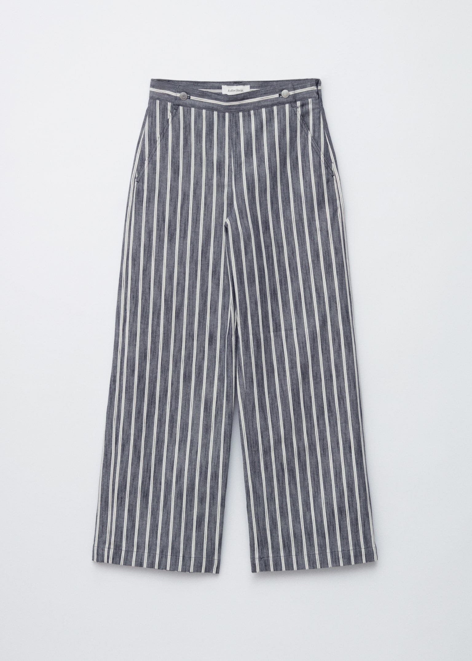Katoenen broek met strepen - Marineblauwe/witte strepen/Roze/bordeauxrode strepen