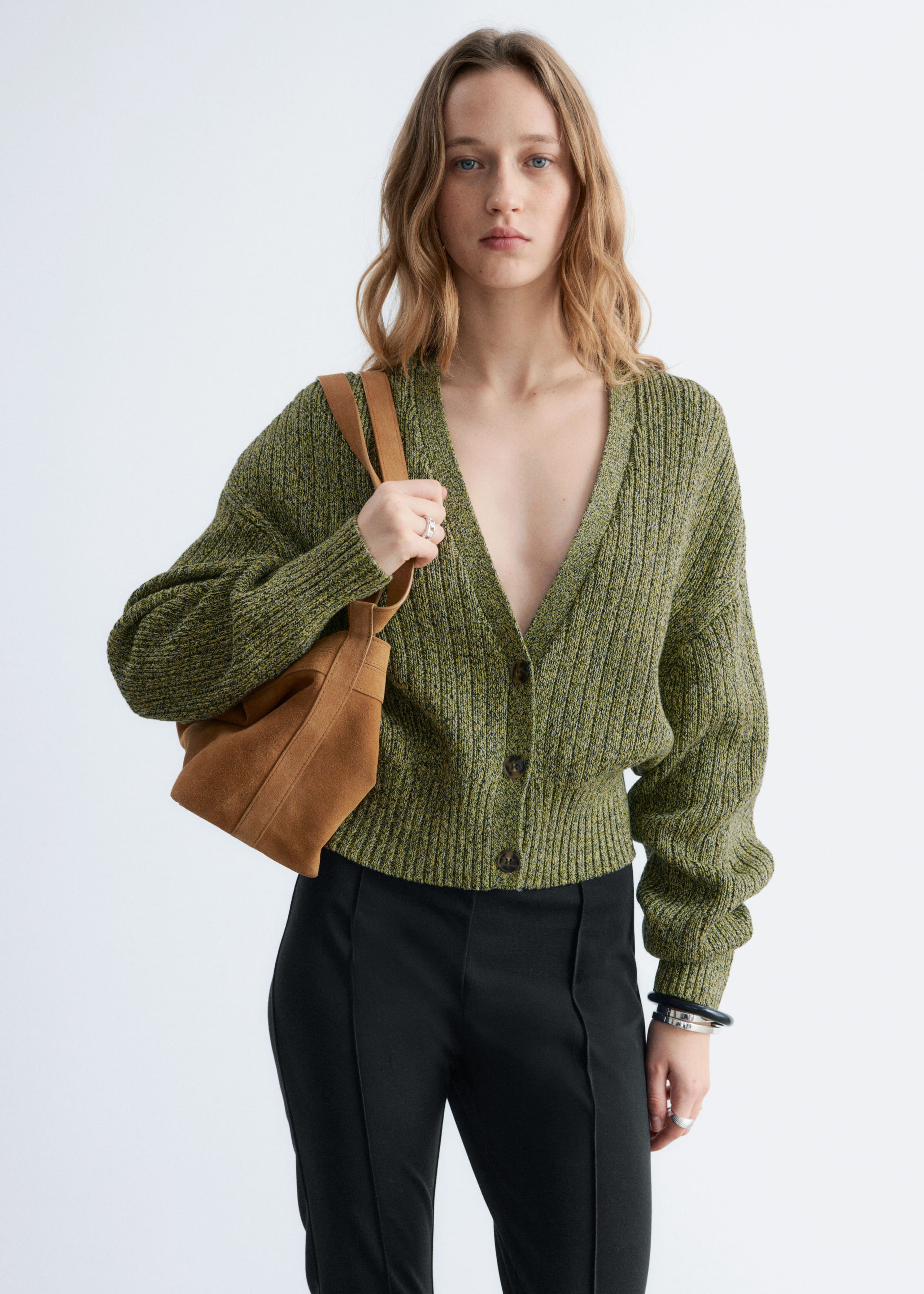 Image of Rib-Knit Cotton Cardigan