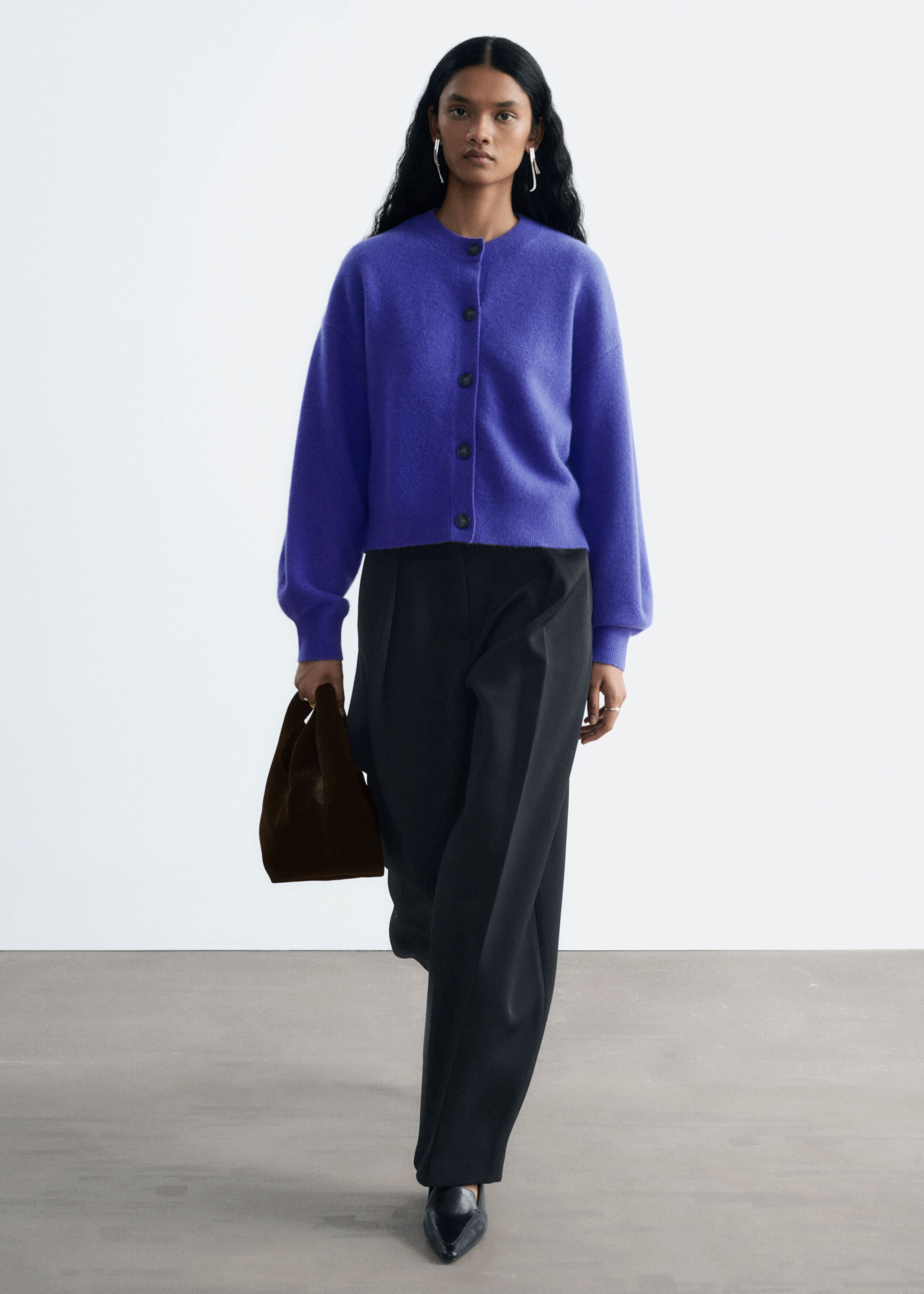 Vest van gekookte merinowol - Lilac - Lookbook