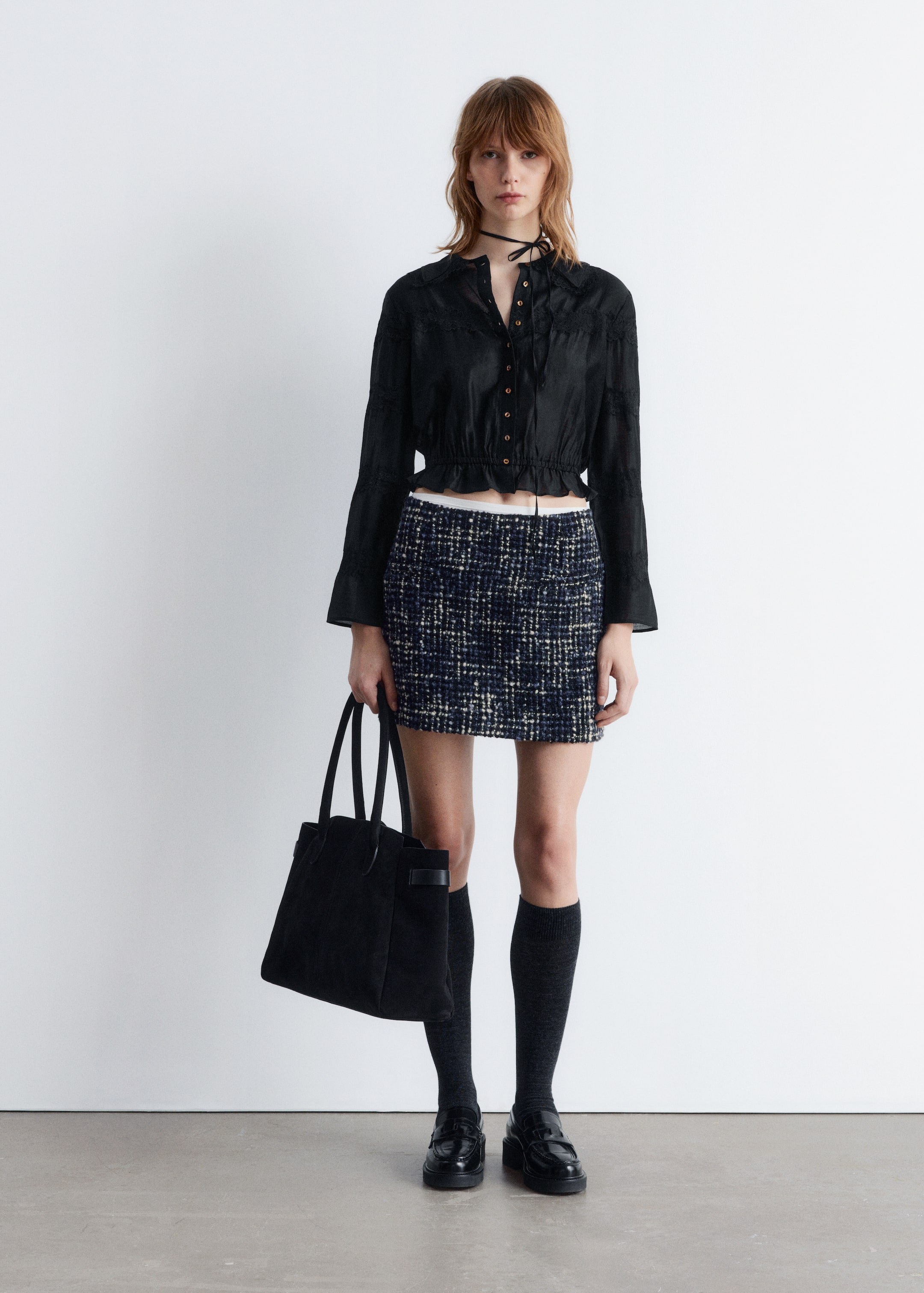 Visa större bild: Långärmad spetsblus - Svart - DAM | H&M SE 3