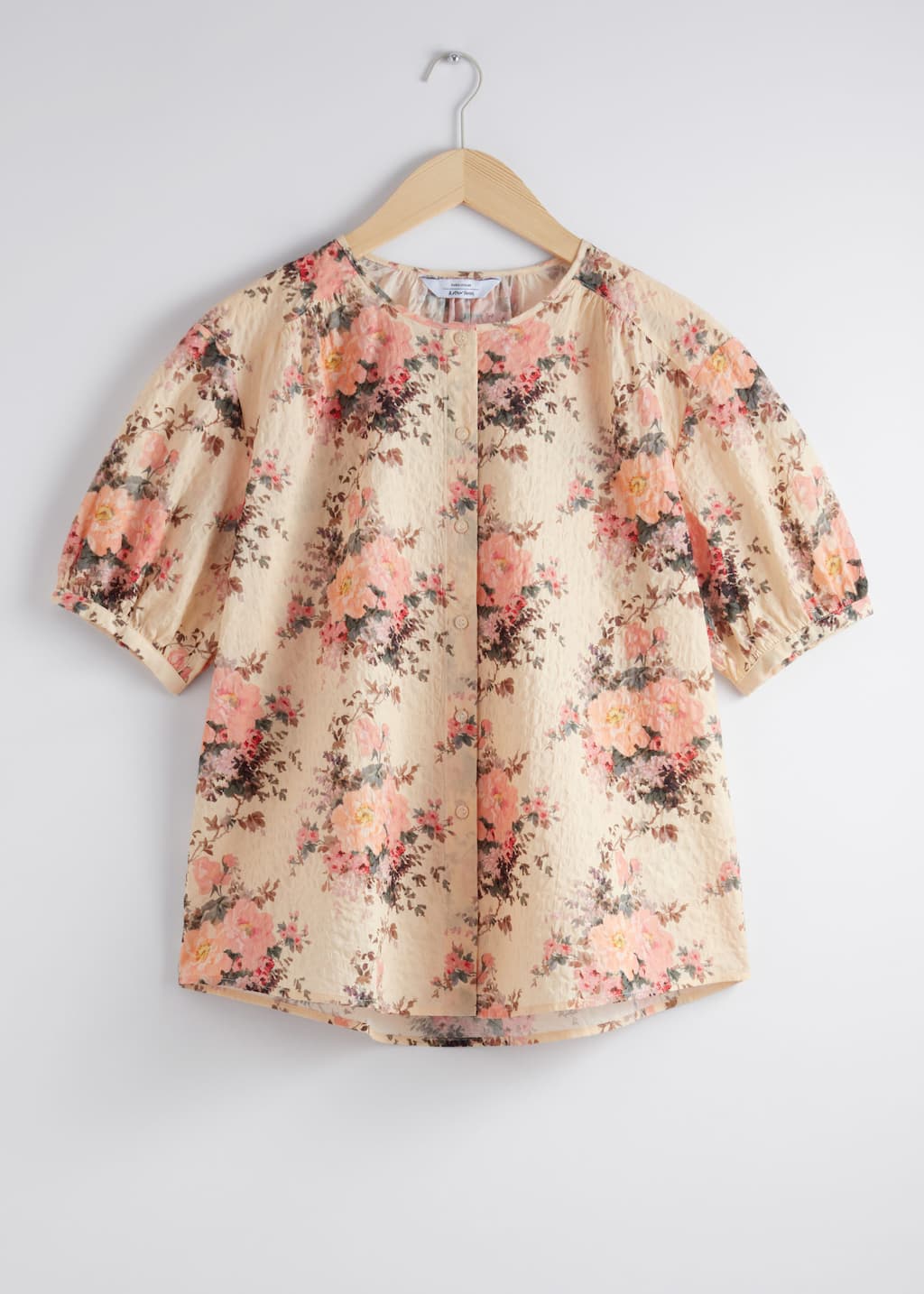 Oversized Puff-Sleeve Blouse - White - Still Life