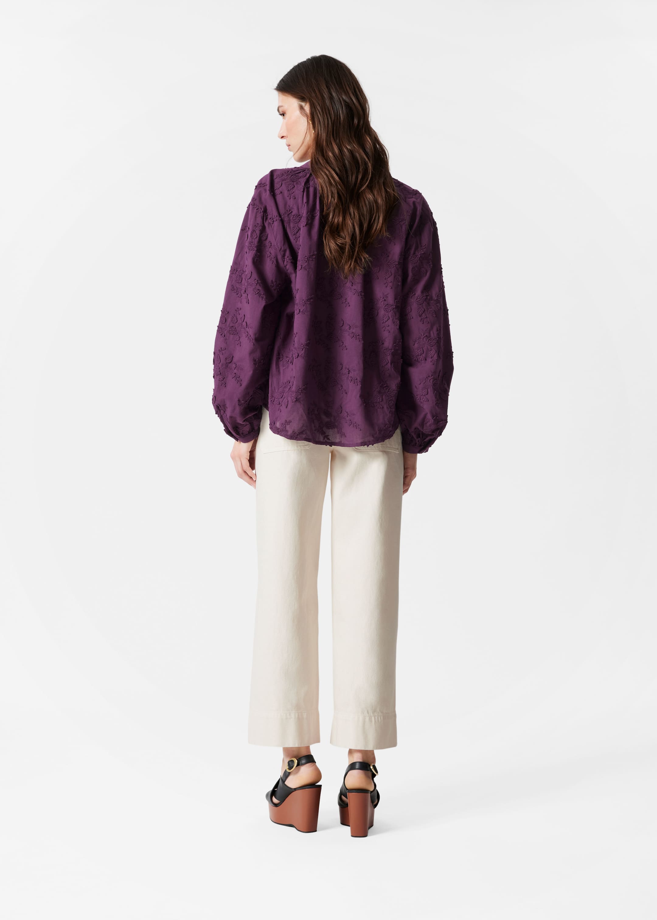 Nagyobb kép megtekintése: Virágos, bő szabású blúz - Purple - NŐI | H&M HU 3