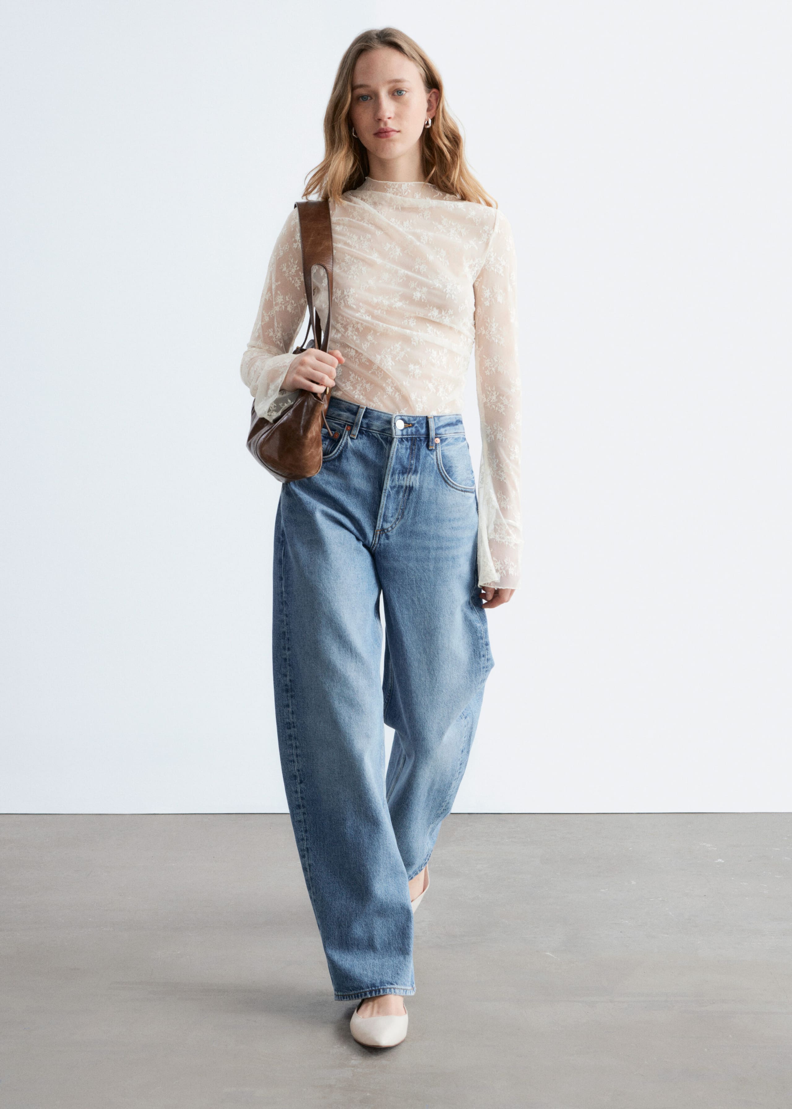 Image of Long-Sleeve Lace Top