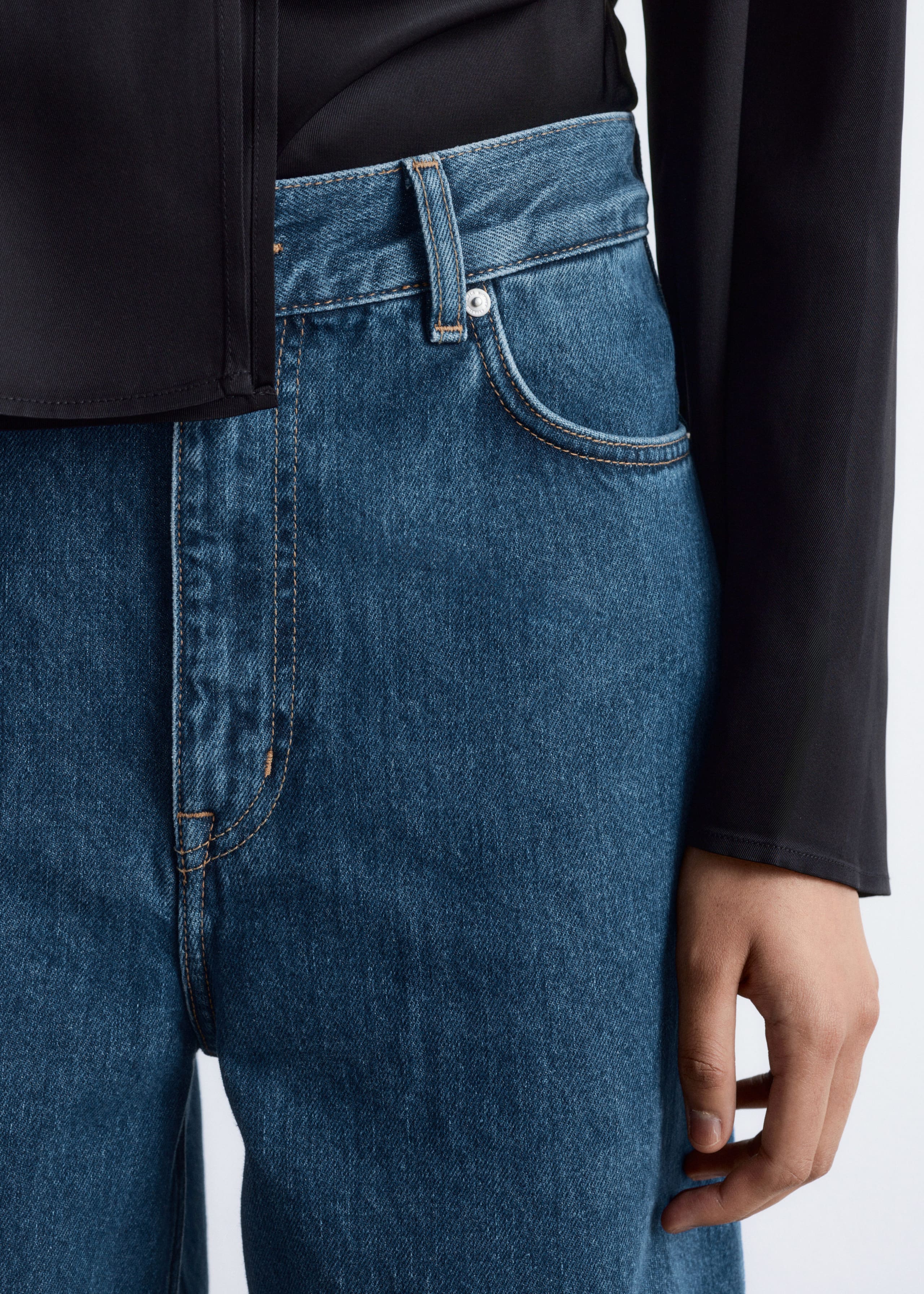 Image of Long Wide-Leg Jeans