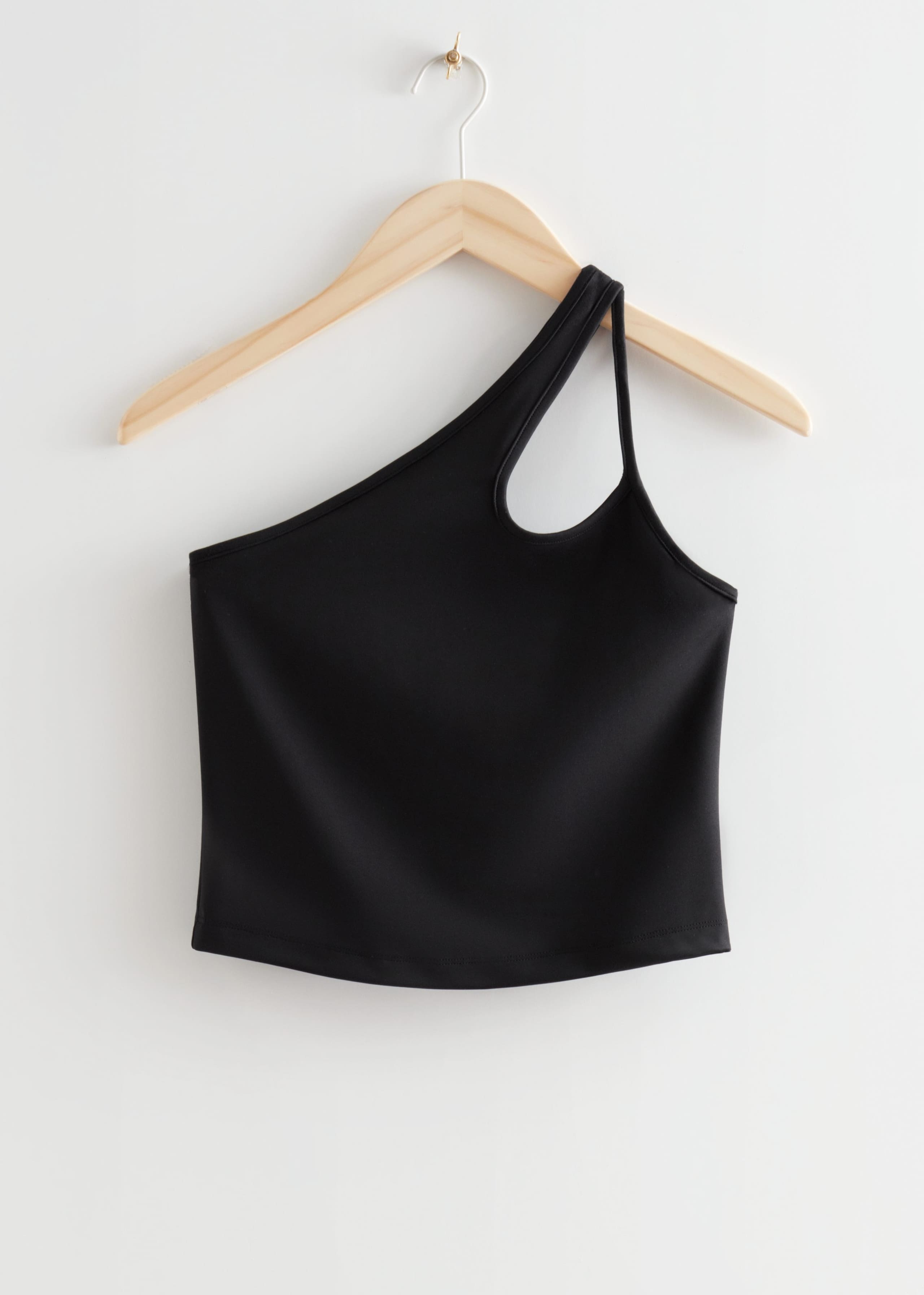 Fitted One-Shoulder Top - Black - Still Life