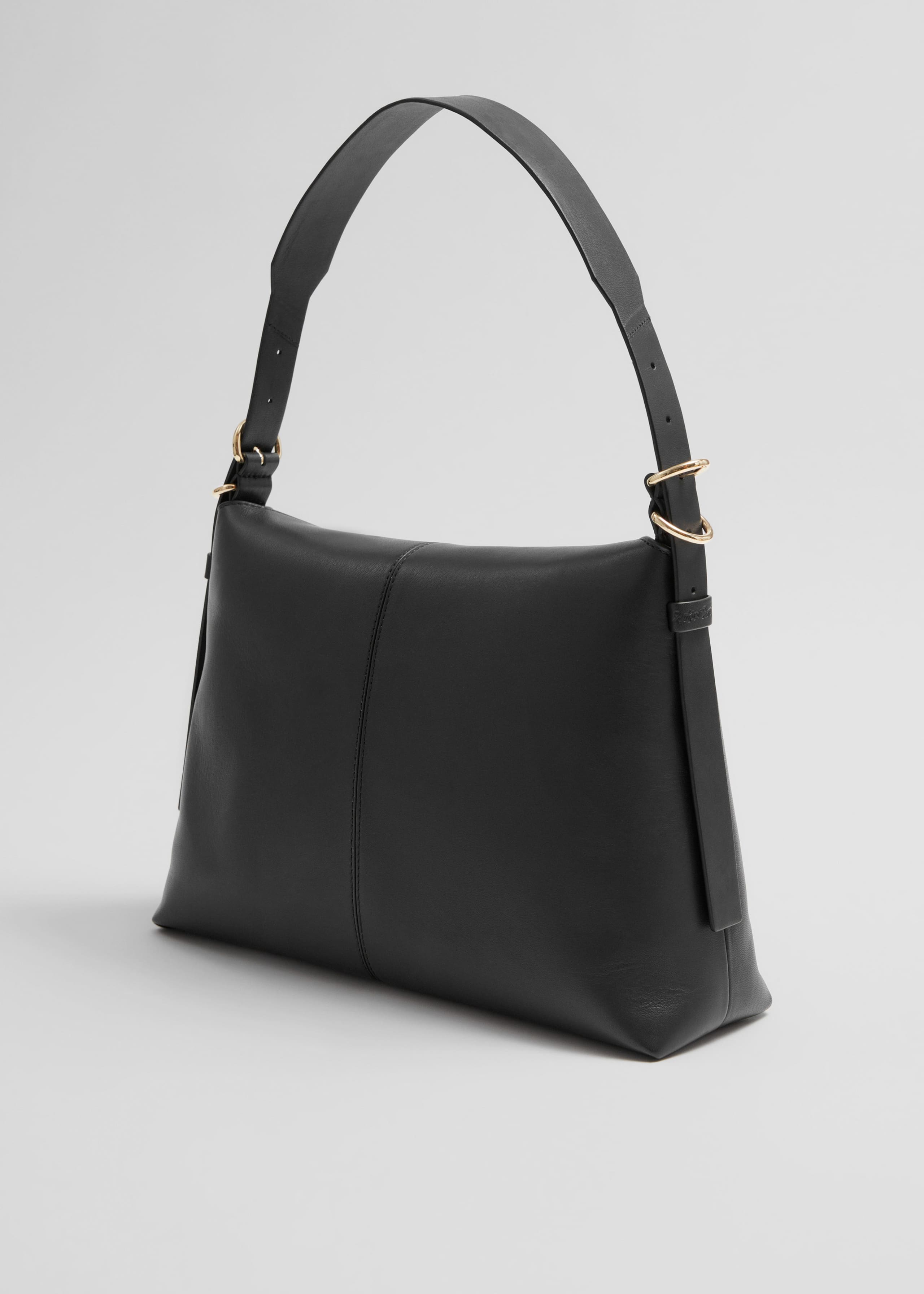 Grand sac porté épaule en cuir - Noir - Still Life