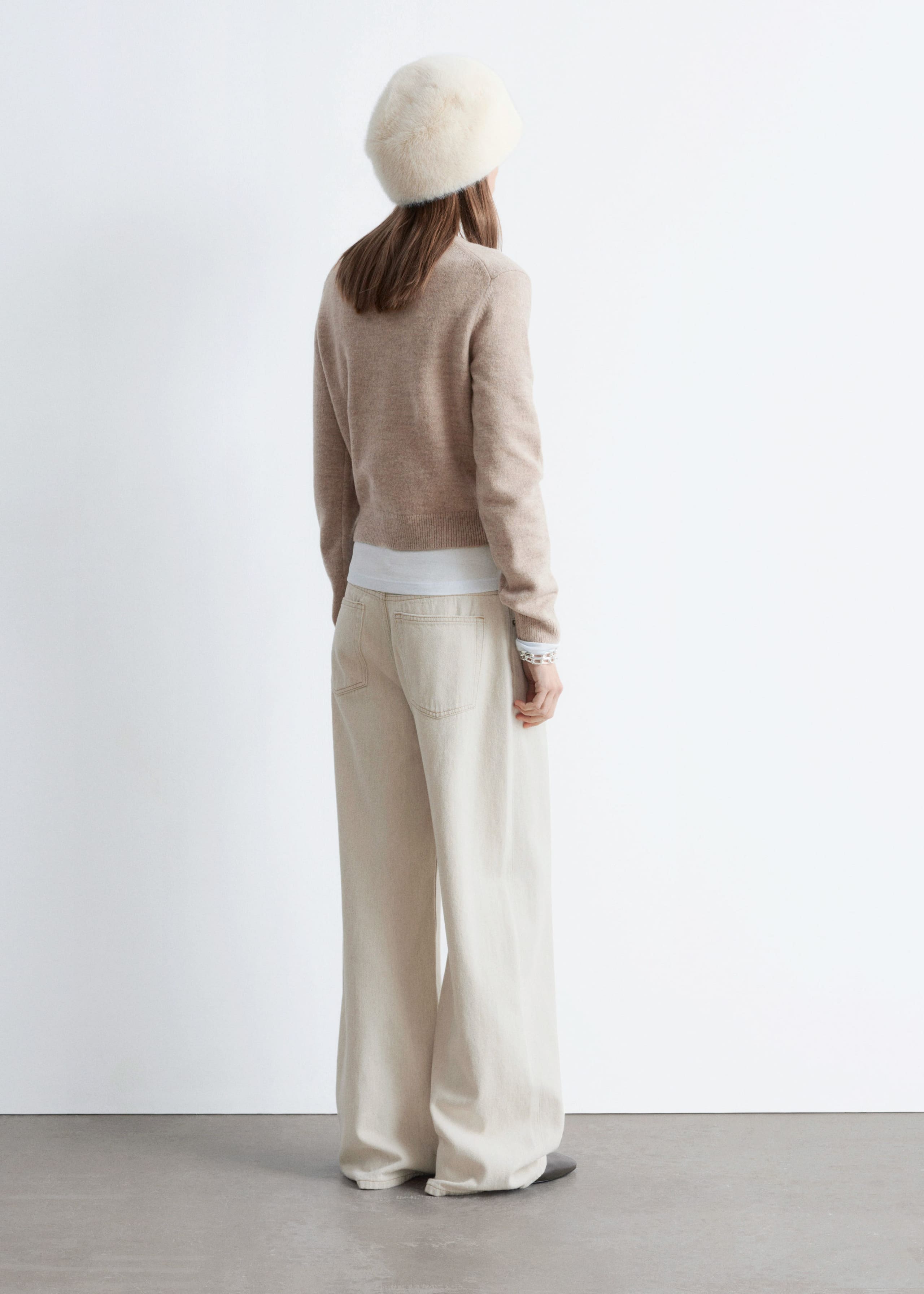 Knitted Wool Jumper - Light Blue Melange - Lookbook