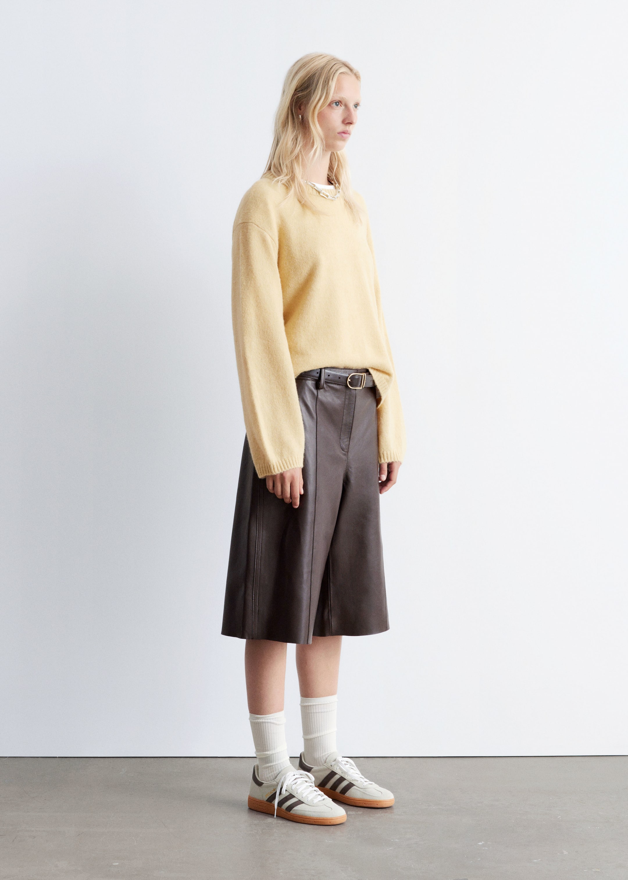 Zobacz większy obraz: Dzianinowy sweter z domieszką alpaki - Żółty - ONA | H&M PL 4