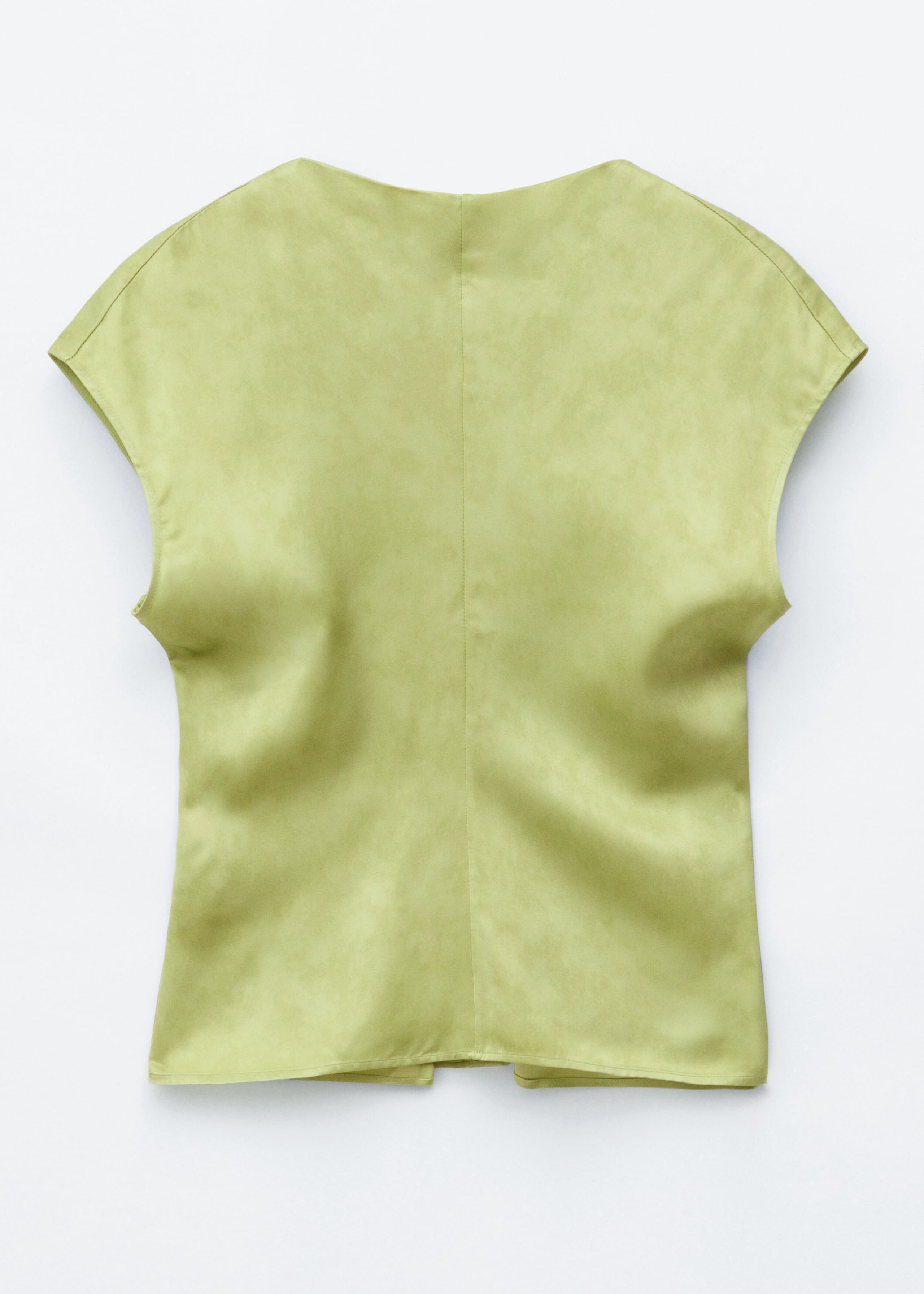 Strukturiertes ärmelloses Oberteil aus Viskose - Grün - Stillleben