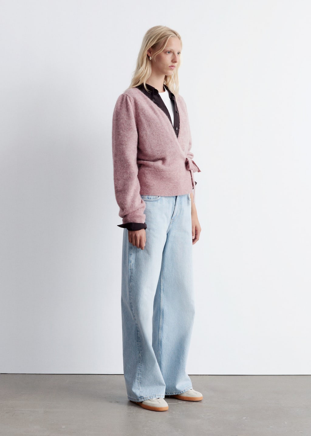 Image of Mohair-Blend Knitted Wrap Cardigan