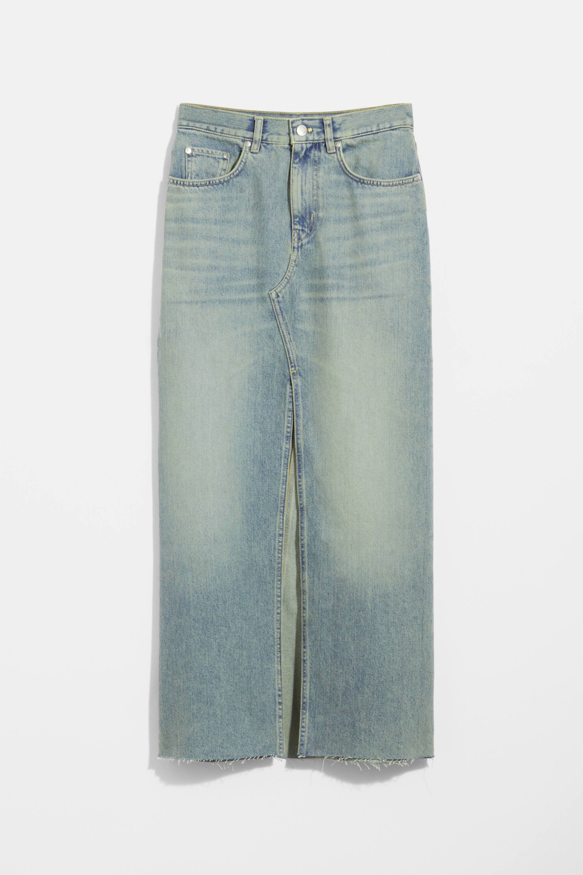 Grösseres Bild ansehen: Midirock aus Denim mit Schlitz vorne - Verwaschenes Blau - DAMEN | H&M CH 1