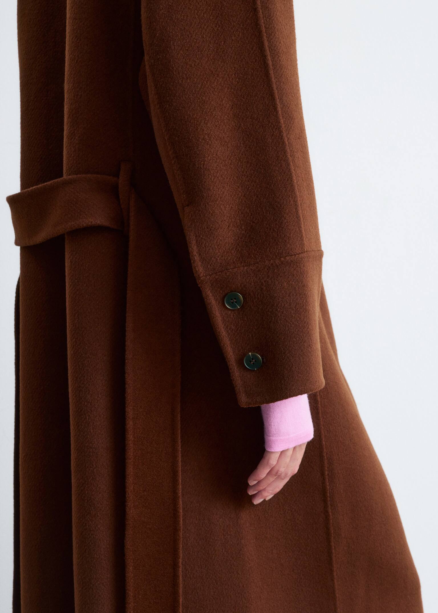 Carcoat aus Wolle mit Bindegürtel - Braun - 9