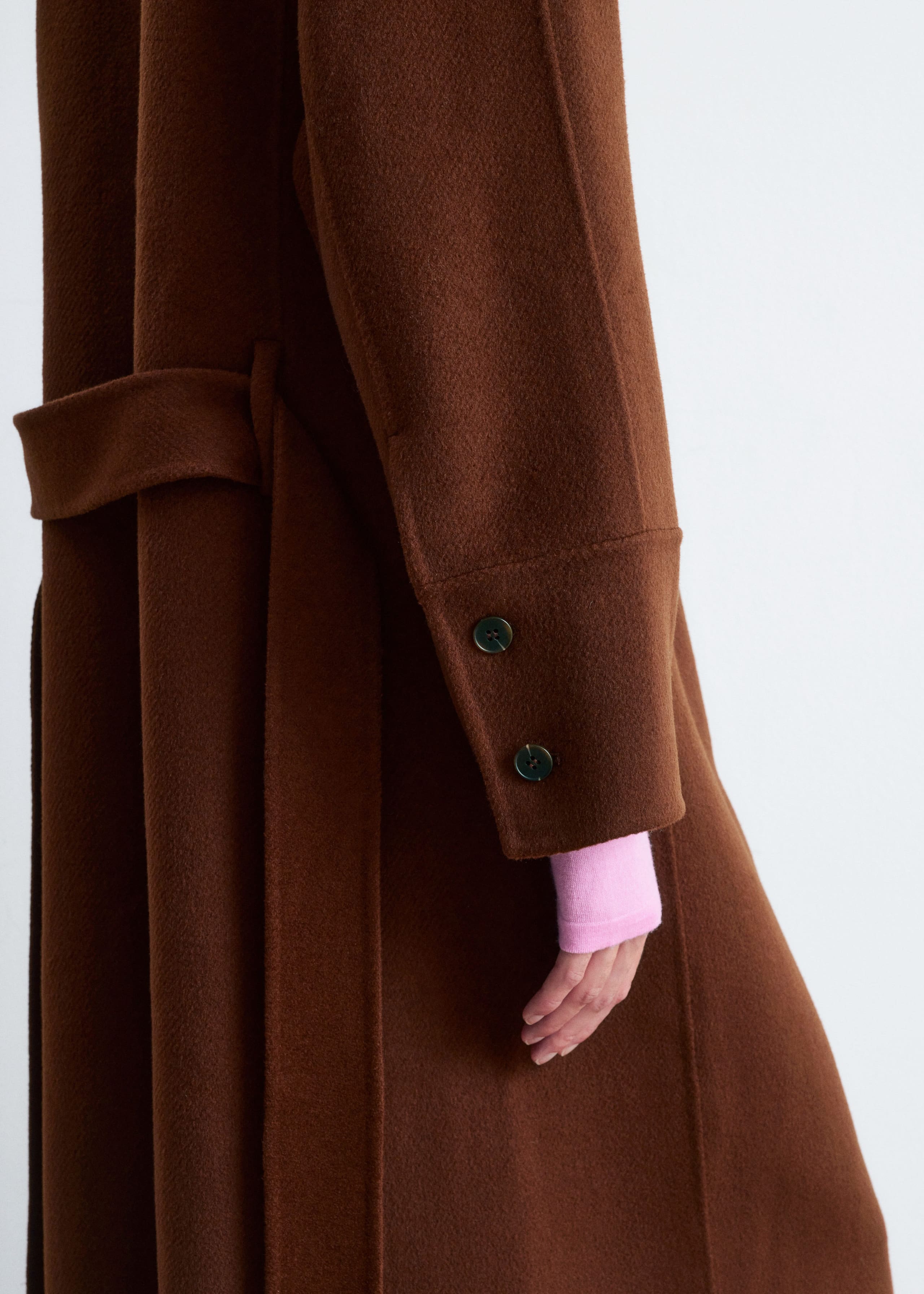 Image of Tie-Belt Wool Car Coat