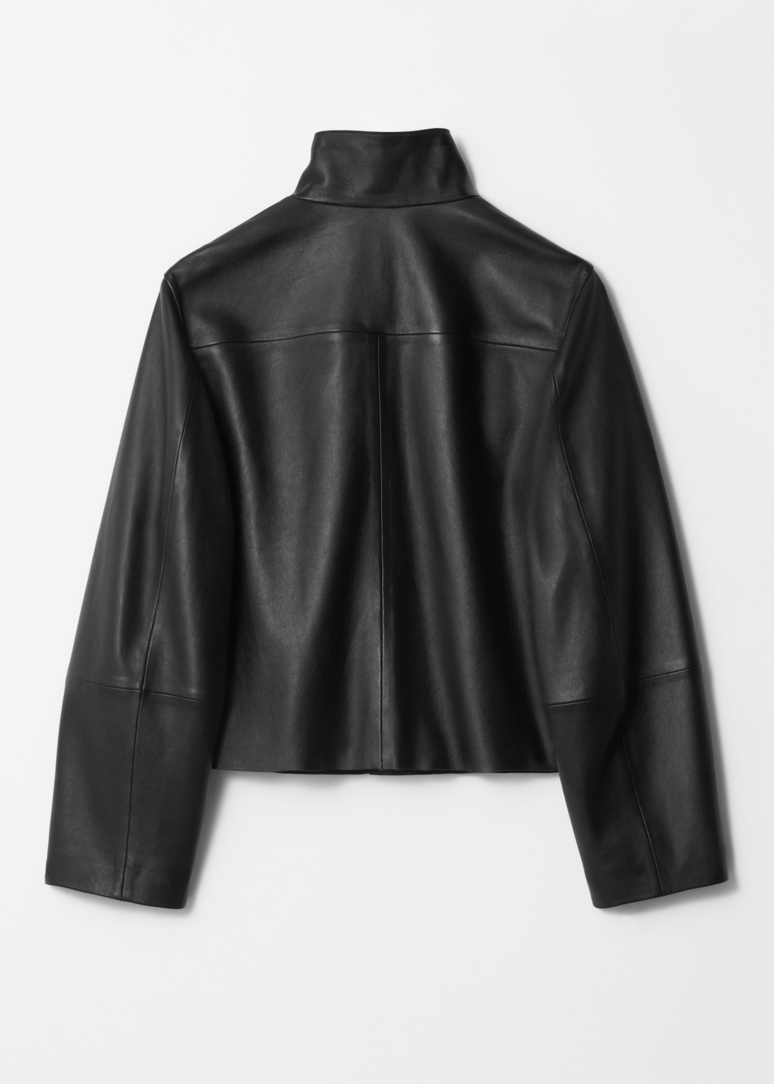 Image of Flap-Pocket Leather Jacket