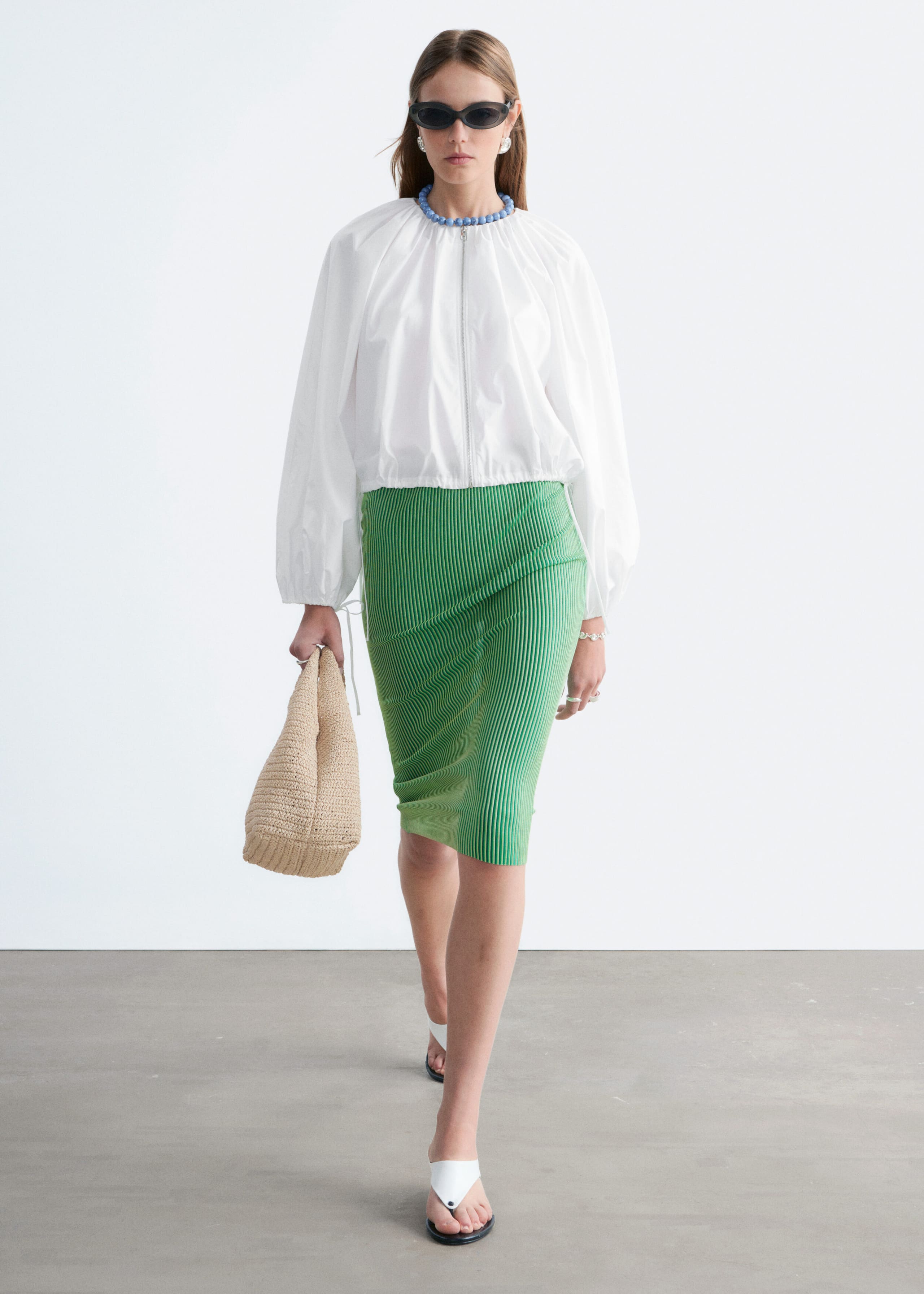 Image of Bluse aus Baumwoll-Popeline mit Reißverschluss