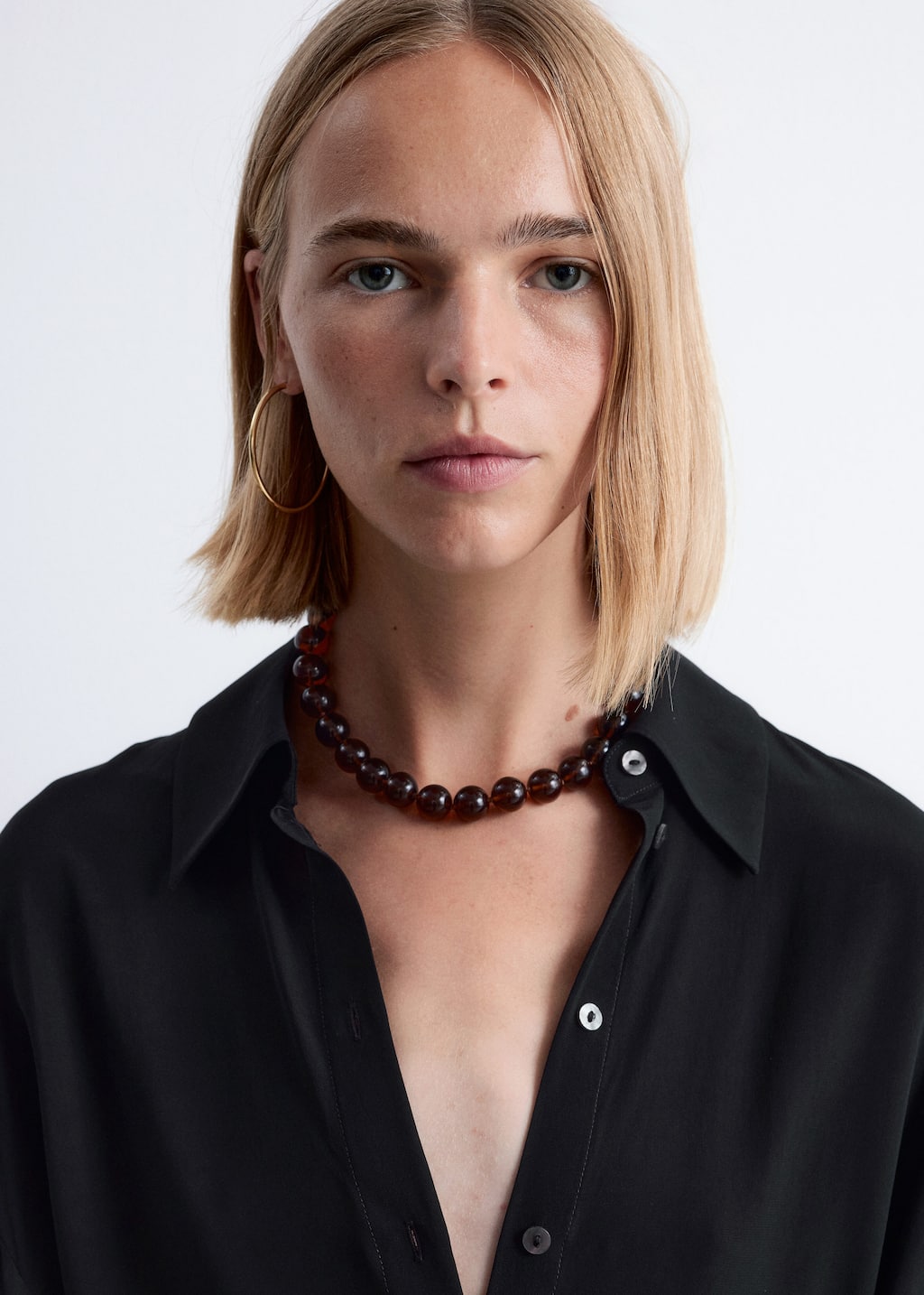 Image of Tie-Detail Midi Shirt Dress